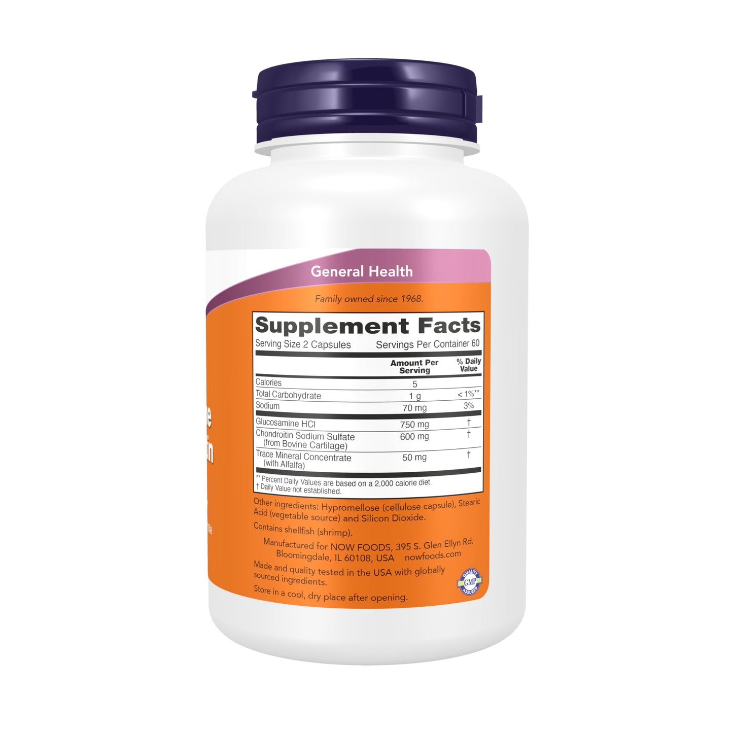 NOW Foods Glucosamine & Chondroitin with Trace Mineral Concentrate and Alfalfa Capsules, 120 Capsules