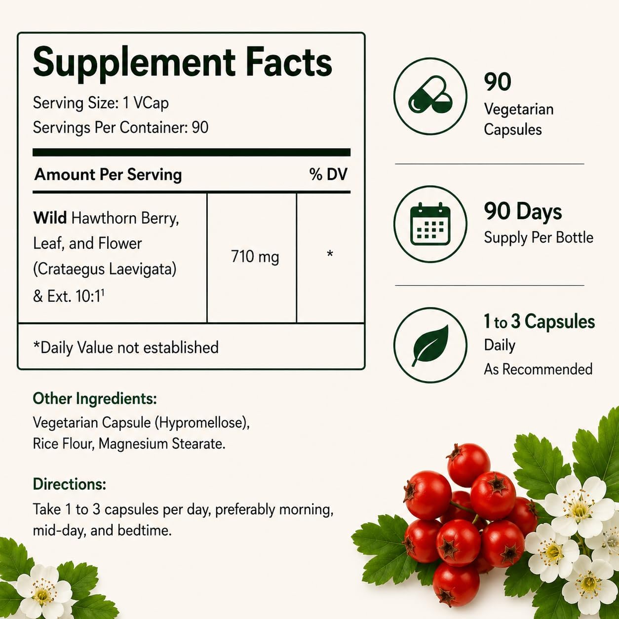 Green Organic Supplements Hawthorn Berry Tablets 270