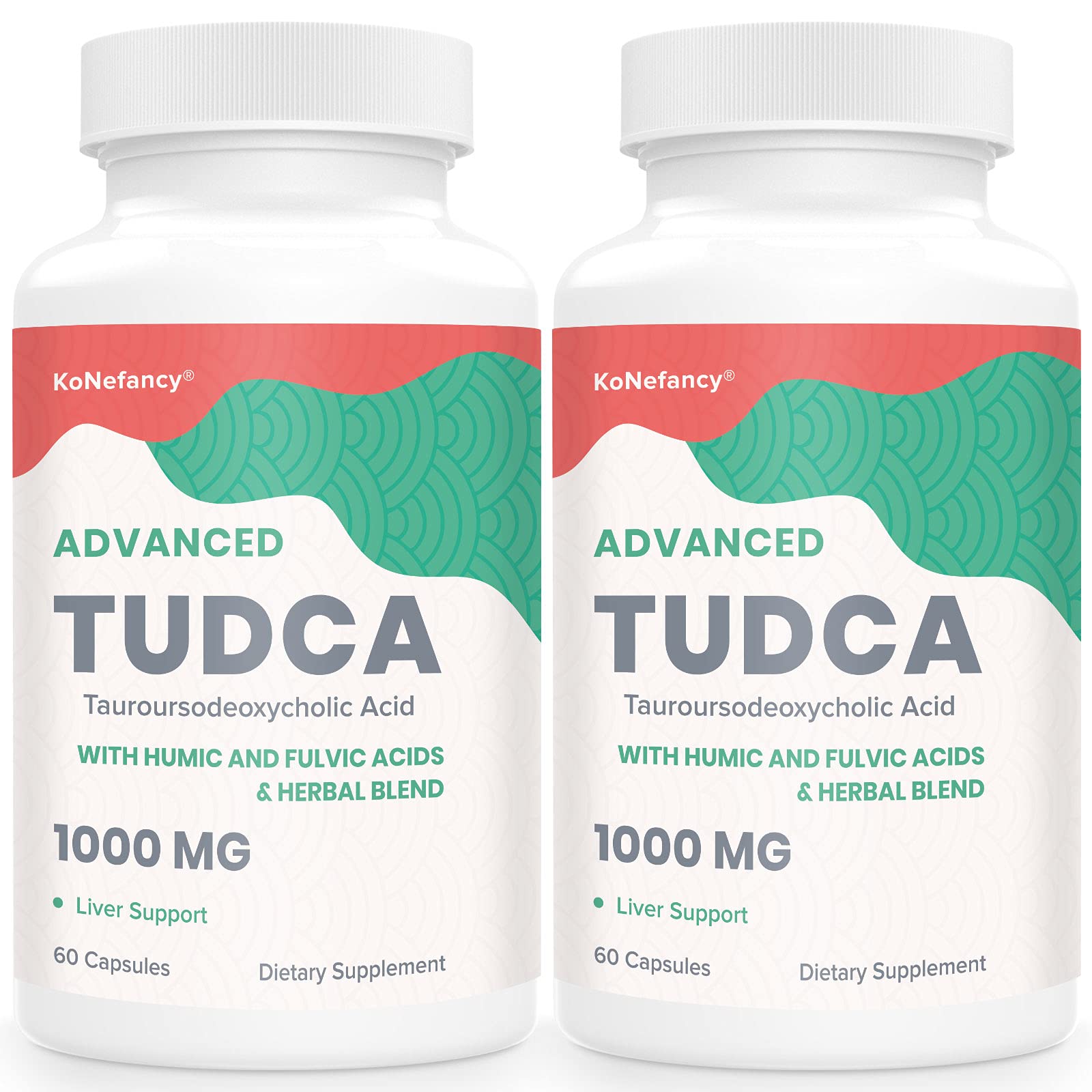 KoNefancy TUDCA Liver Supplements 1000 mg - Bile Salts for Liver Detox - Milk Thistle Herbal Blend with Fulvic and Humic Acid for Liver, Digestive Health, 120 Capsules