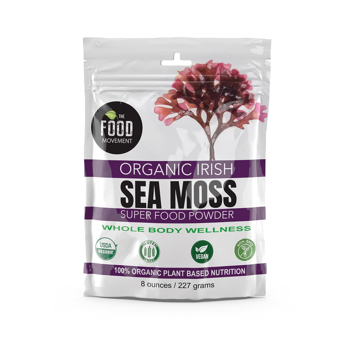 Generic The Food Movement Co. Organic Raw Irish Sea Moss Powder 8 oz