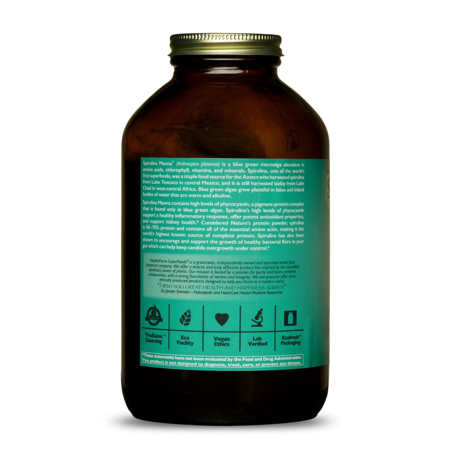 HealthForce SuperFoods Spirulina Manna Powder 16 Ounces