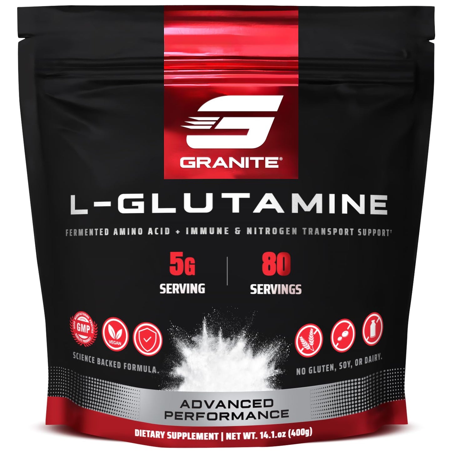 Granite Supplements L-Glutamine Powder, 14.1 Ounce