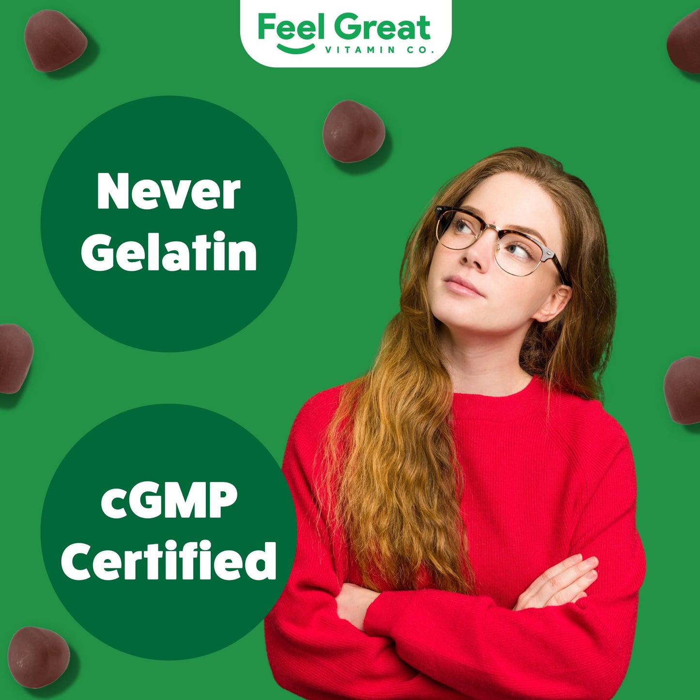 The Feel Great Vitamin Company Feel Great Super Green Gummies Teen Vitamins Gummy 60 Count