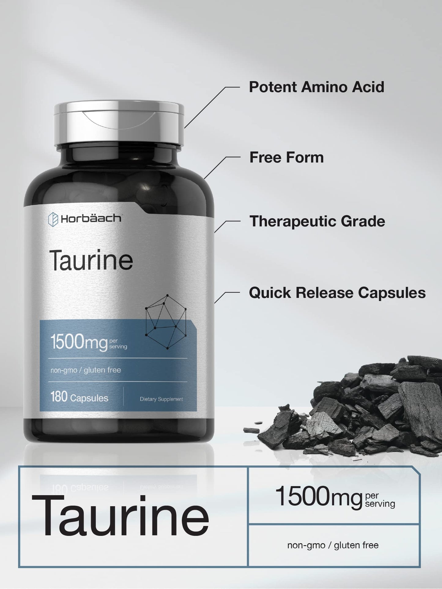 Horbäach Taurine 1500mg Capsule, 180 Capsules