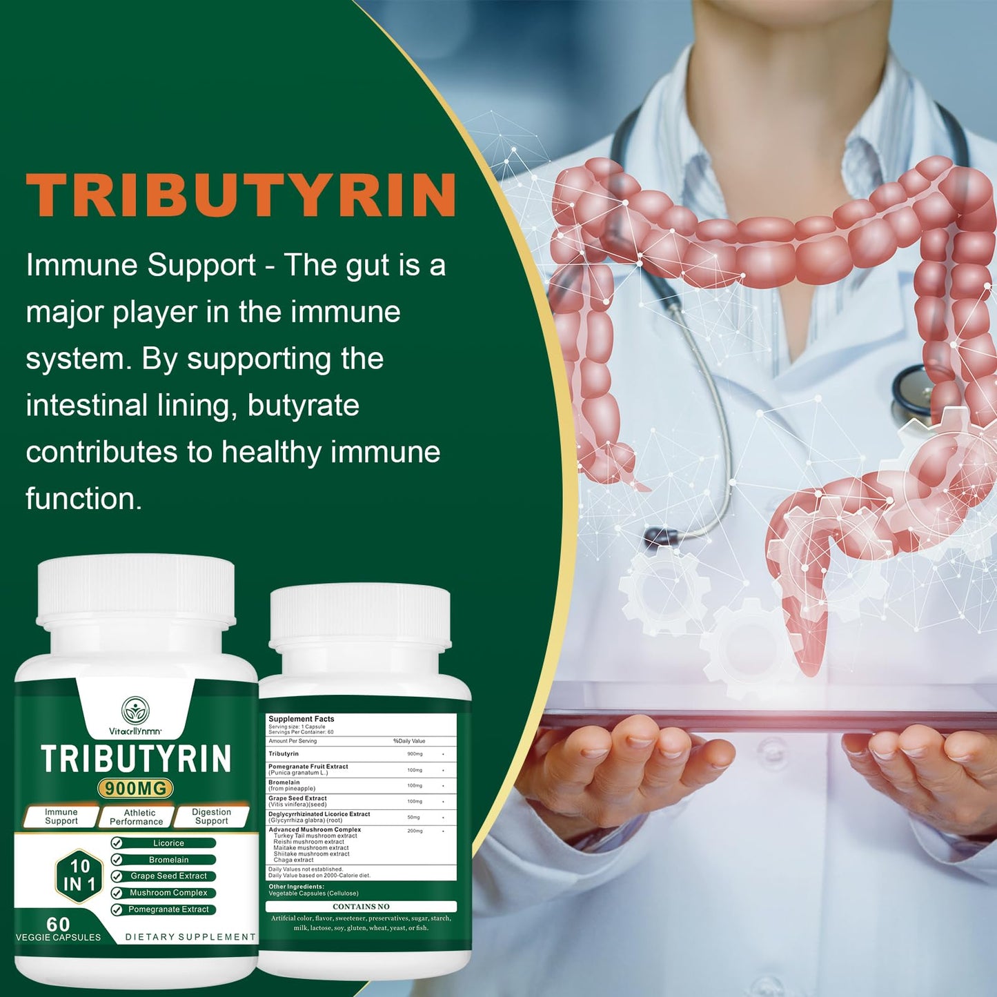 VITACRLLYNMN Tributyrin Supplement Capsule 120