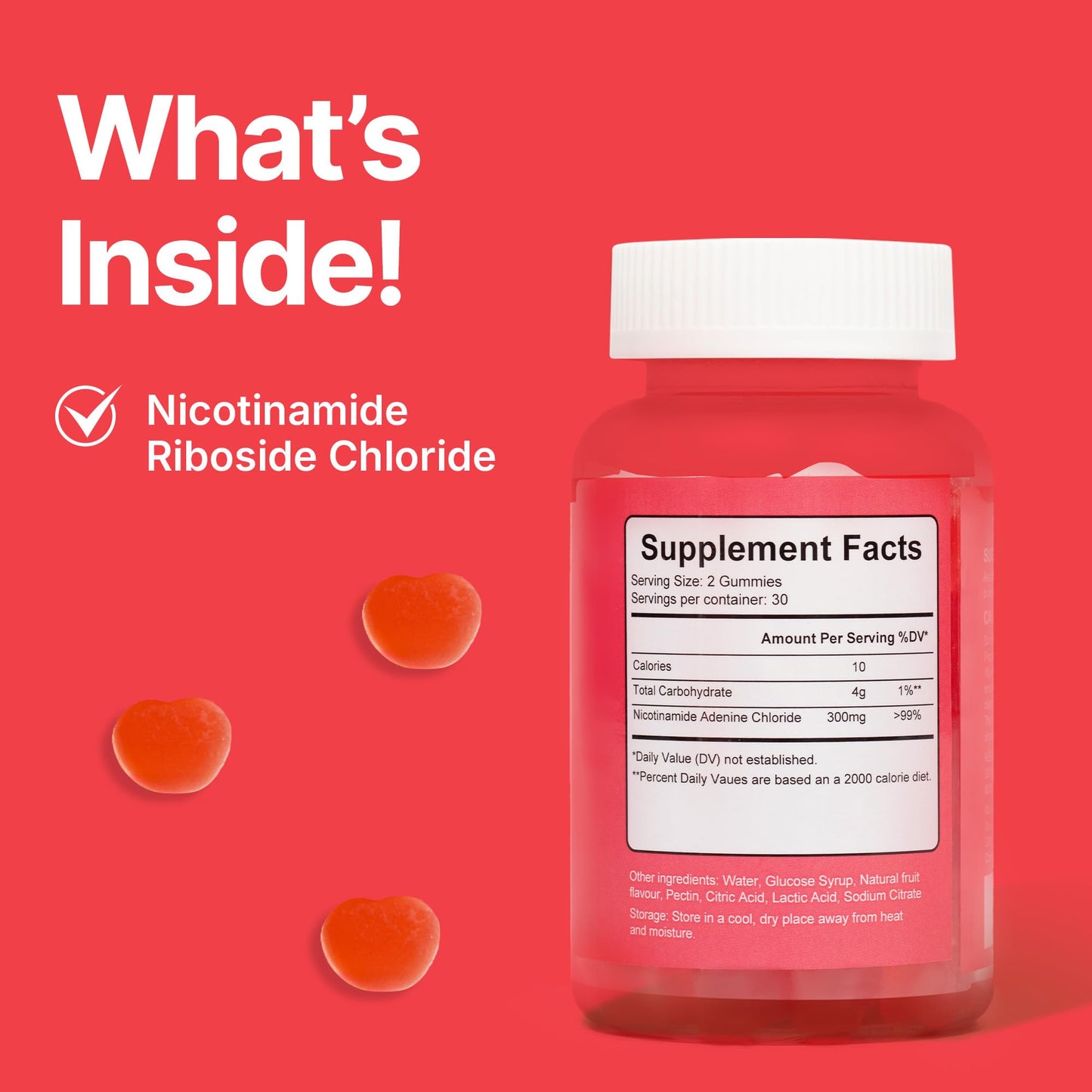 DR GUMMY Anti-Aging Gummies with Nicotinamide Riboside (NR) – NAD⁺ Support for Cellular Energy & Mitochondrial Health – Metabolism & Vitality Support – Strawberry Flavor, 60 Gummies