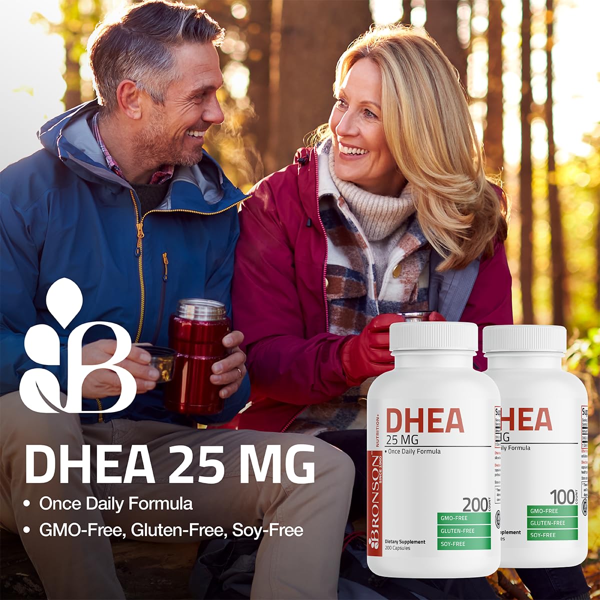 Bronson DHEA 25mg Once Daily Formula Capsule, 100 Capsules