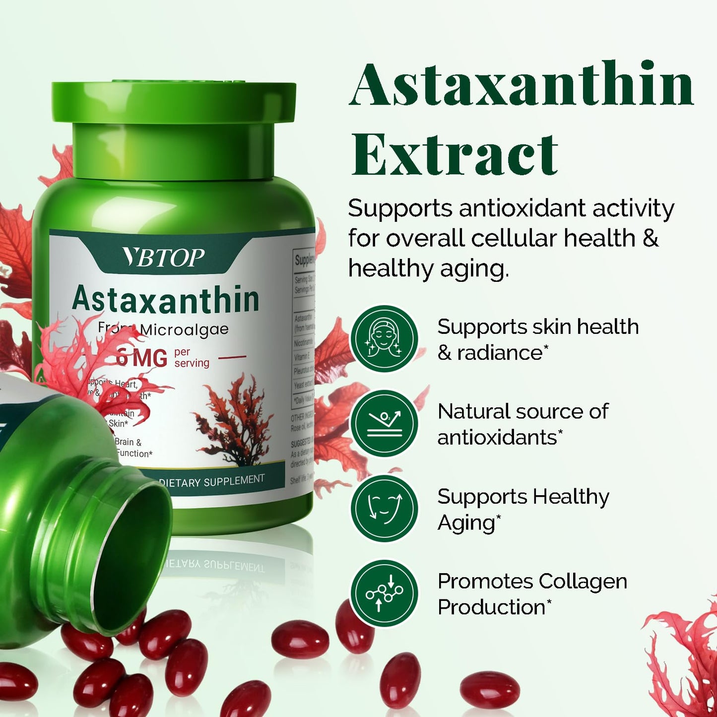 VBTOP Astaxanthin 6 mg Softgels, 60 Count
