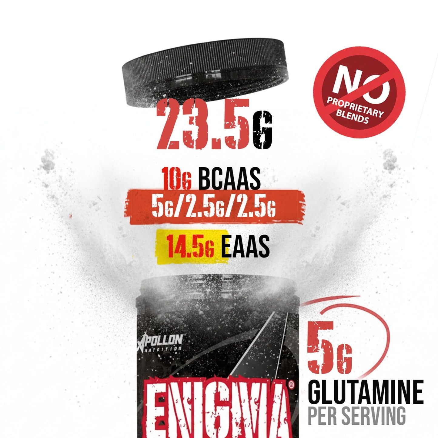 Apollon Nutrition Enigma Complete EAA + BCAA Recovery Matrix Powder, 40 Servings, Strawberry Margarita