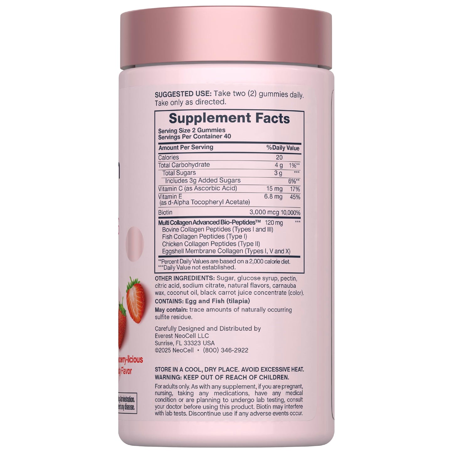 NeoCell Hair Skin and Nails Gummies, 80 Count