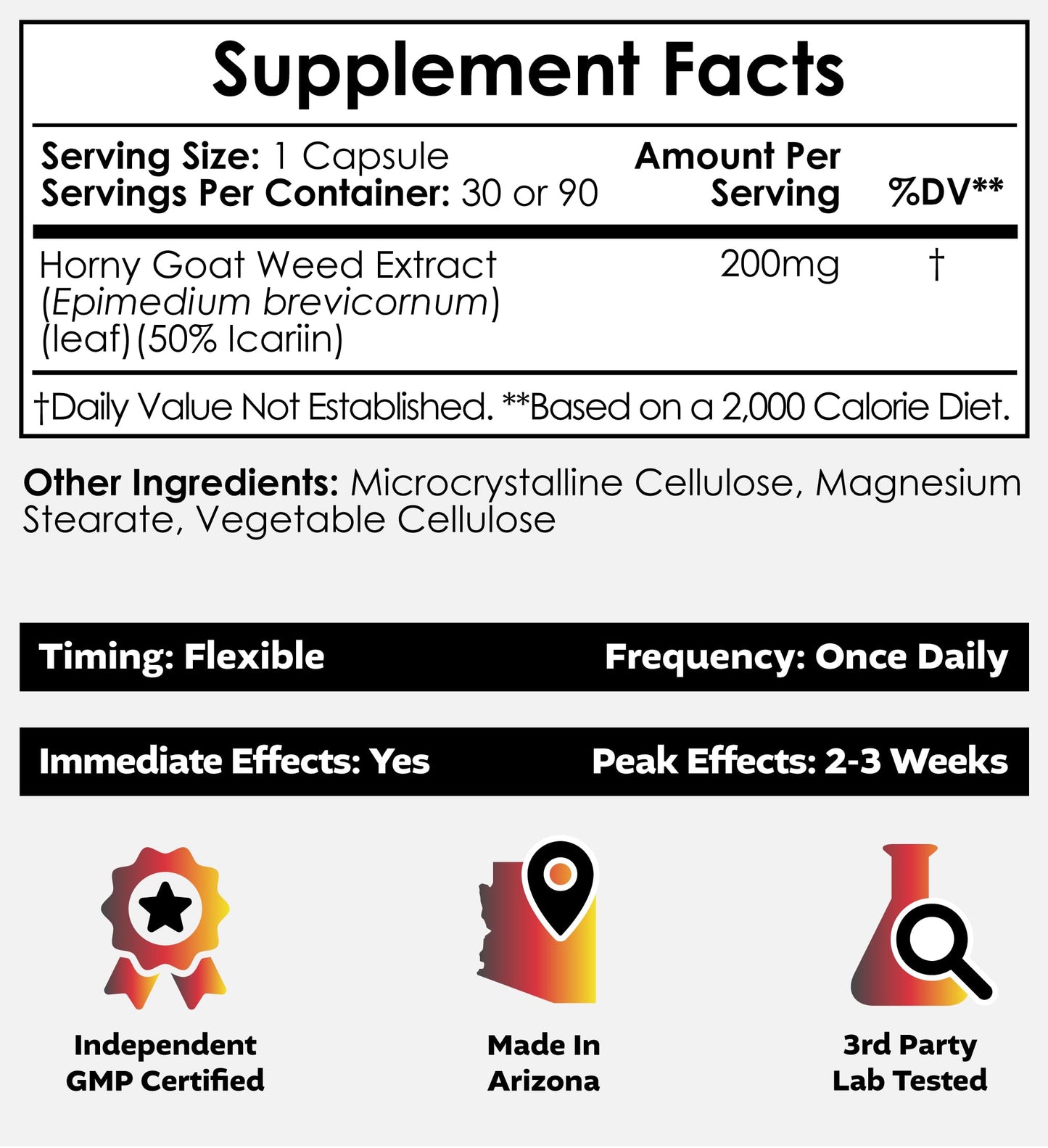 Nootropics Depot Horny Goat Weed 200mg Capsules, 90 Count