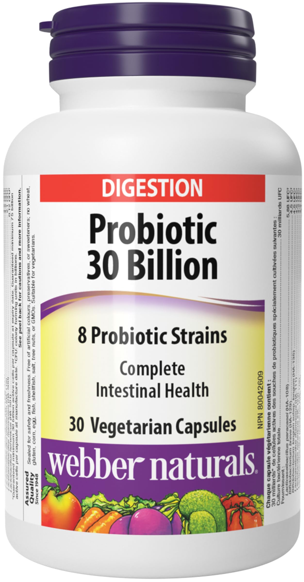 Webber Naturals Probiotic 30 Billion, 8 Probiotic Strains Capsule, 30 Capsules