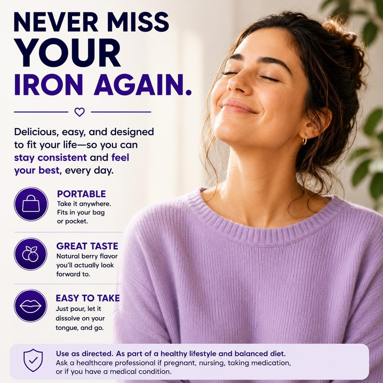 Go Wise Gentle Iron Powder Supplement, 28 Sticks