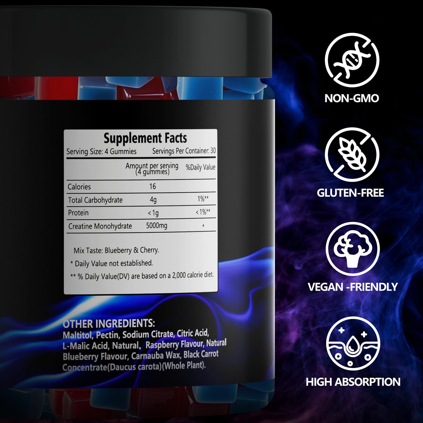 tsunshnes Creatine Monohydrate Gummies 120 Count