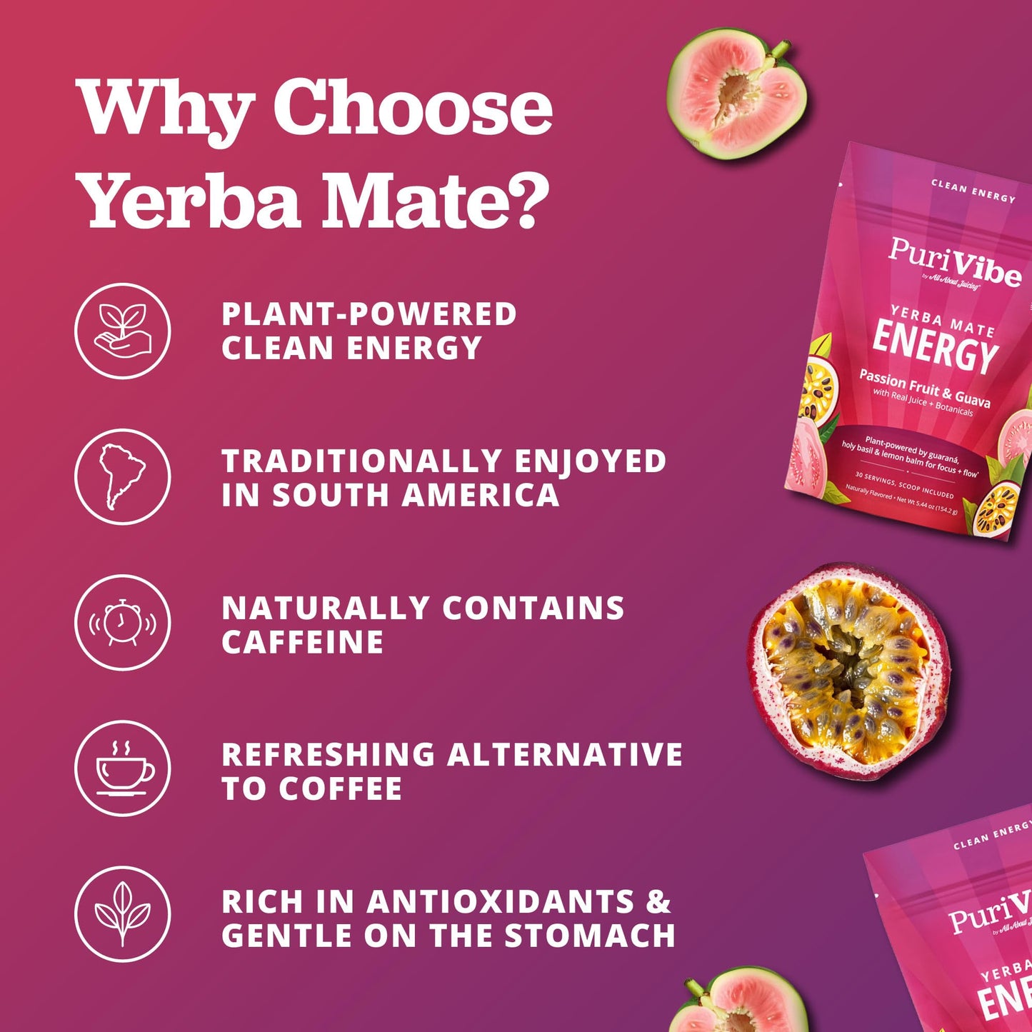 All About Juicing Yerba Mate Energy Drinks Powder 11 Servings