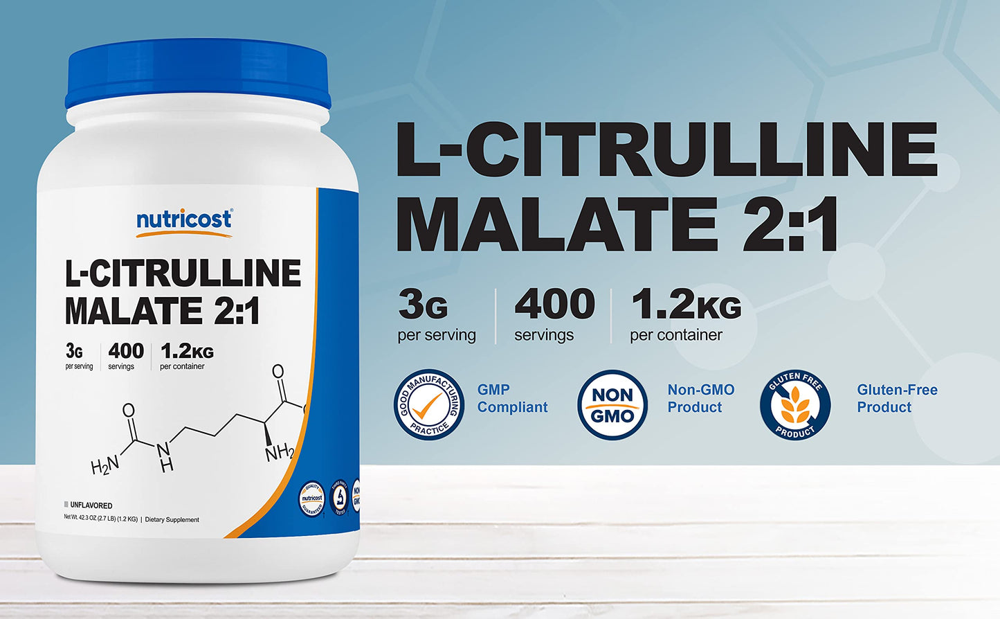 Nutricost L-Citrulline Malate Powder (2:1) 1.2KG 43.2