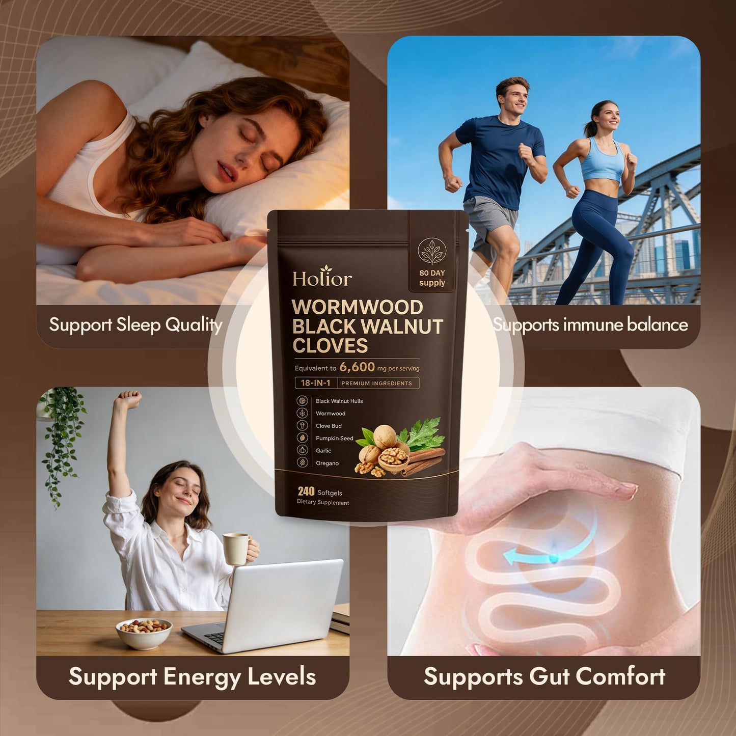 Nutraessence Holior Wormwood Black Walnut Cloves 240 Softgels