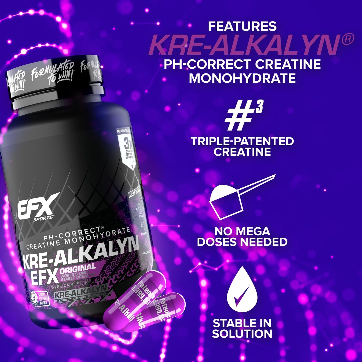 EFX Sports Kre-Alkalyn EFX pH Correct Creatine Monohydrate Capsule 120 Capsules