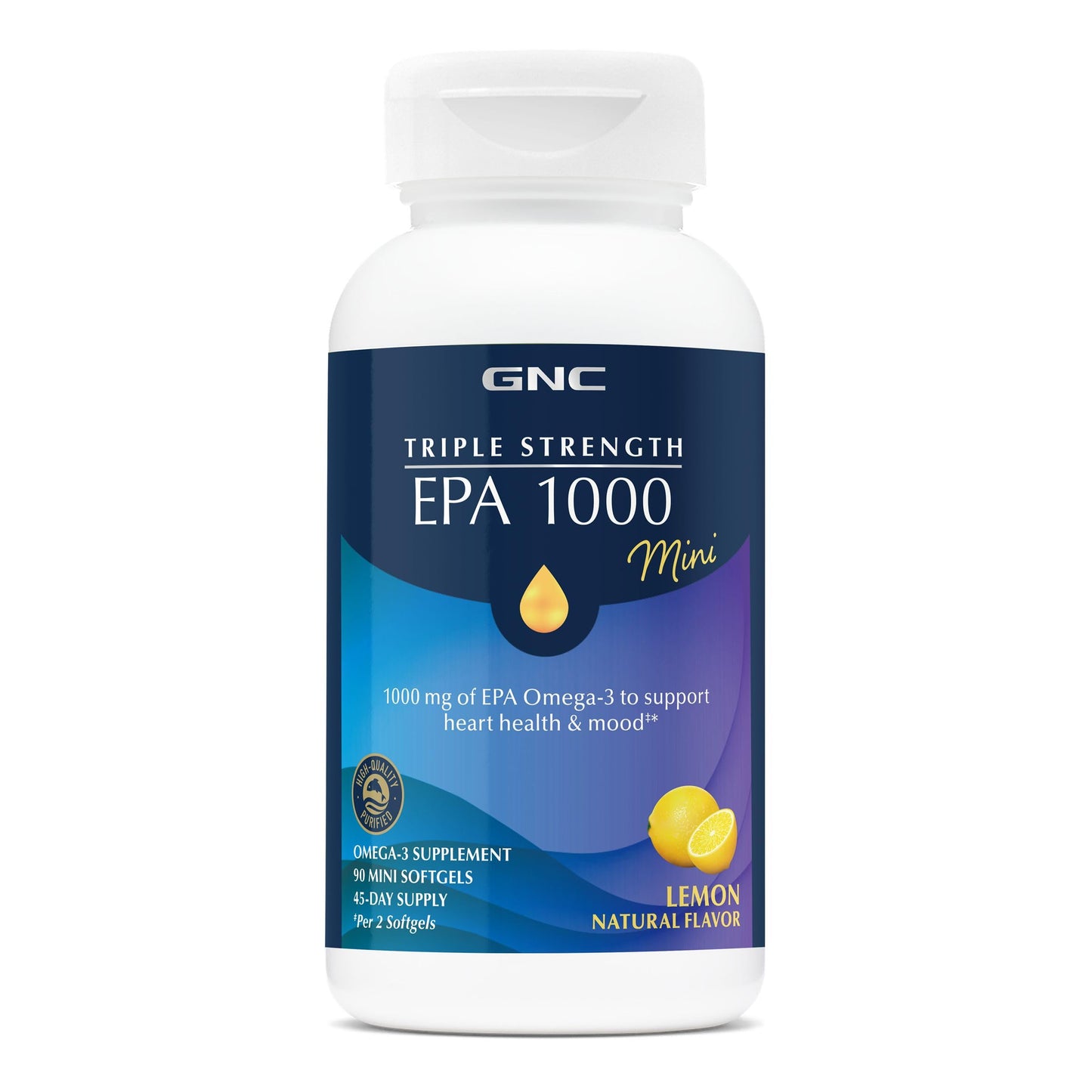 GNC Triple Strength Fish Oil EPA 1000 Mini Softgels, 90 Count