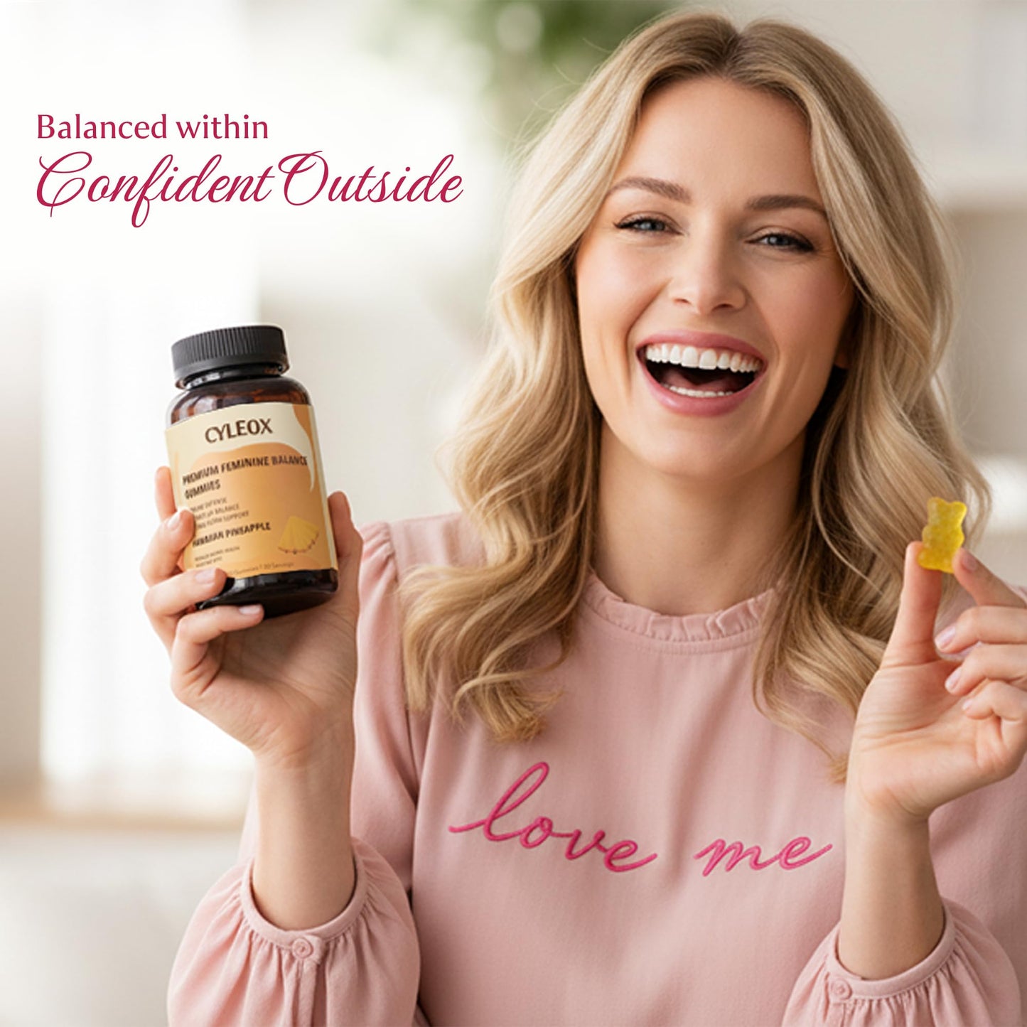 Cyleox Premium Balance Gummies - Pineapple Flavor, Probiotic Blend for Feminine Wellness, Digestive Support & Daily Balance, 60 Gummies