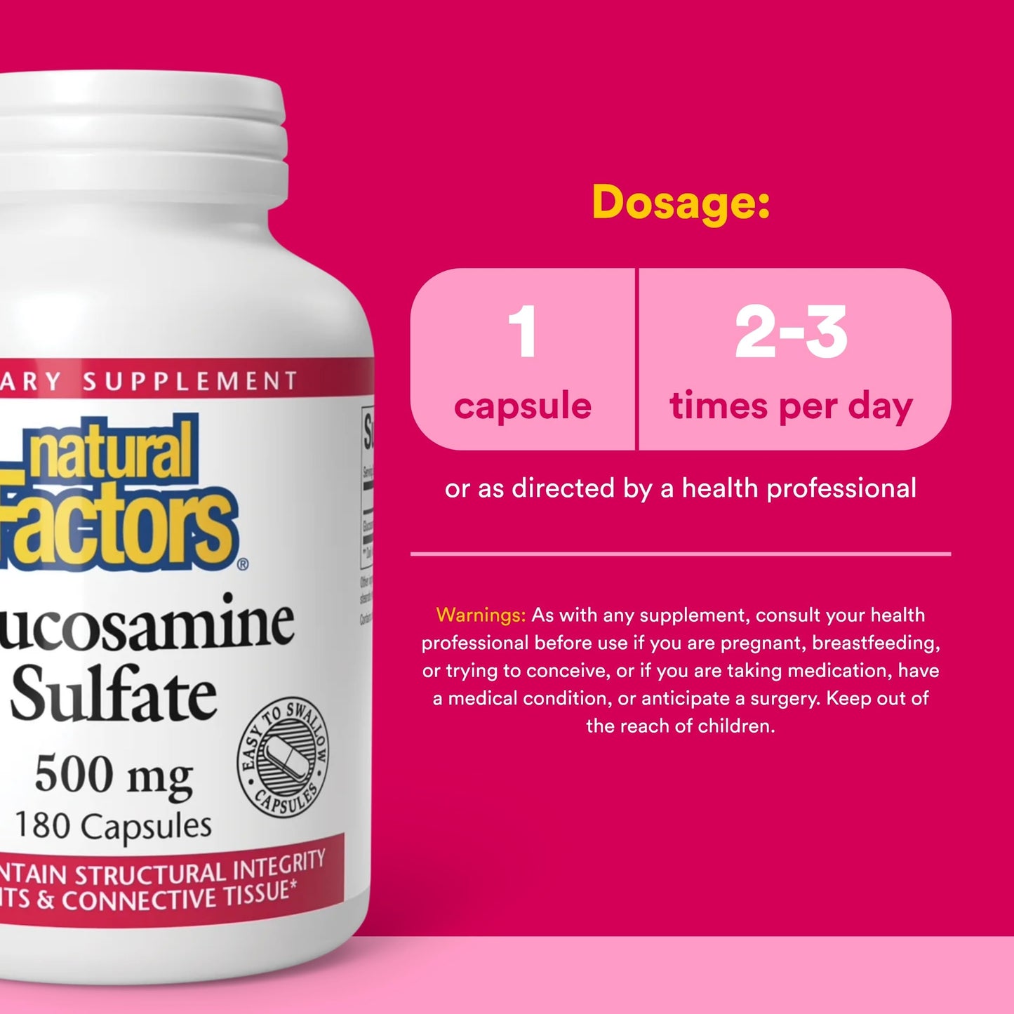 Natural Factors Glucosamine Sulfate Capsules 180 Capsules