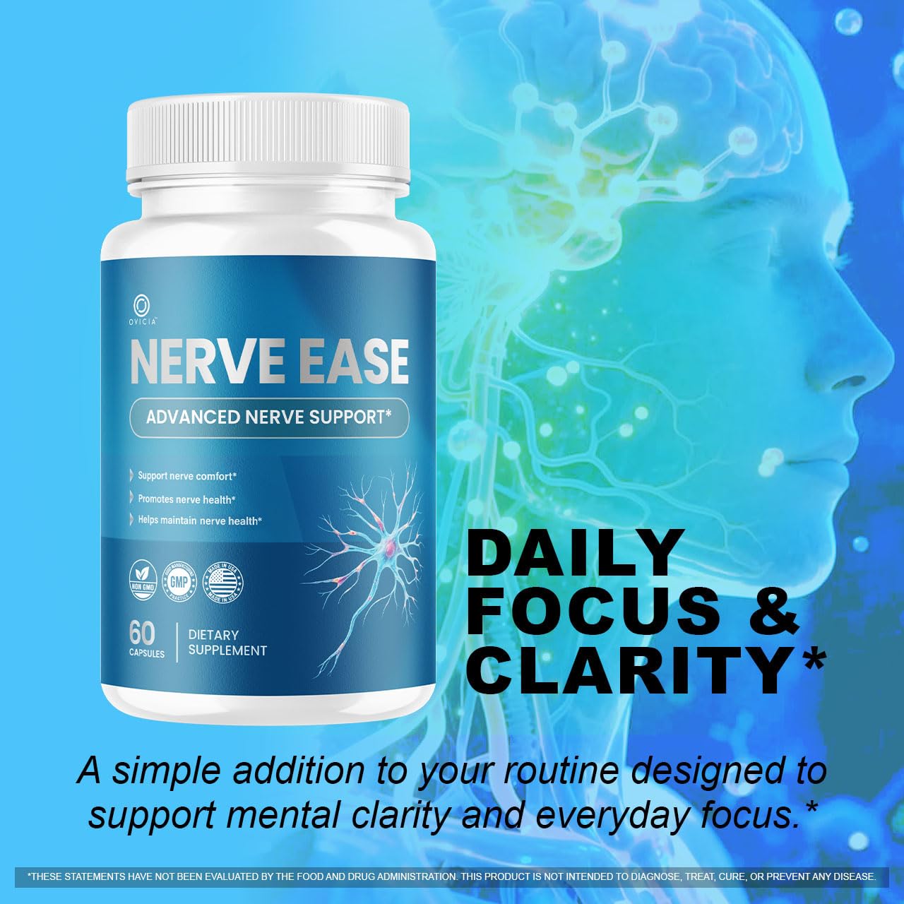 OVICIA Nerve Ease Capsules, 180 Count