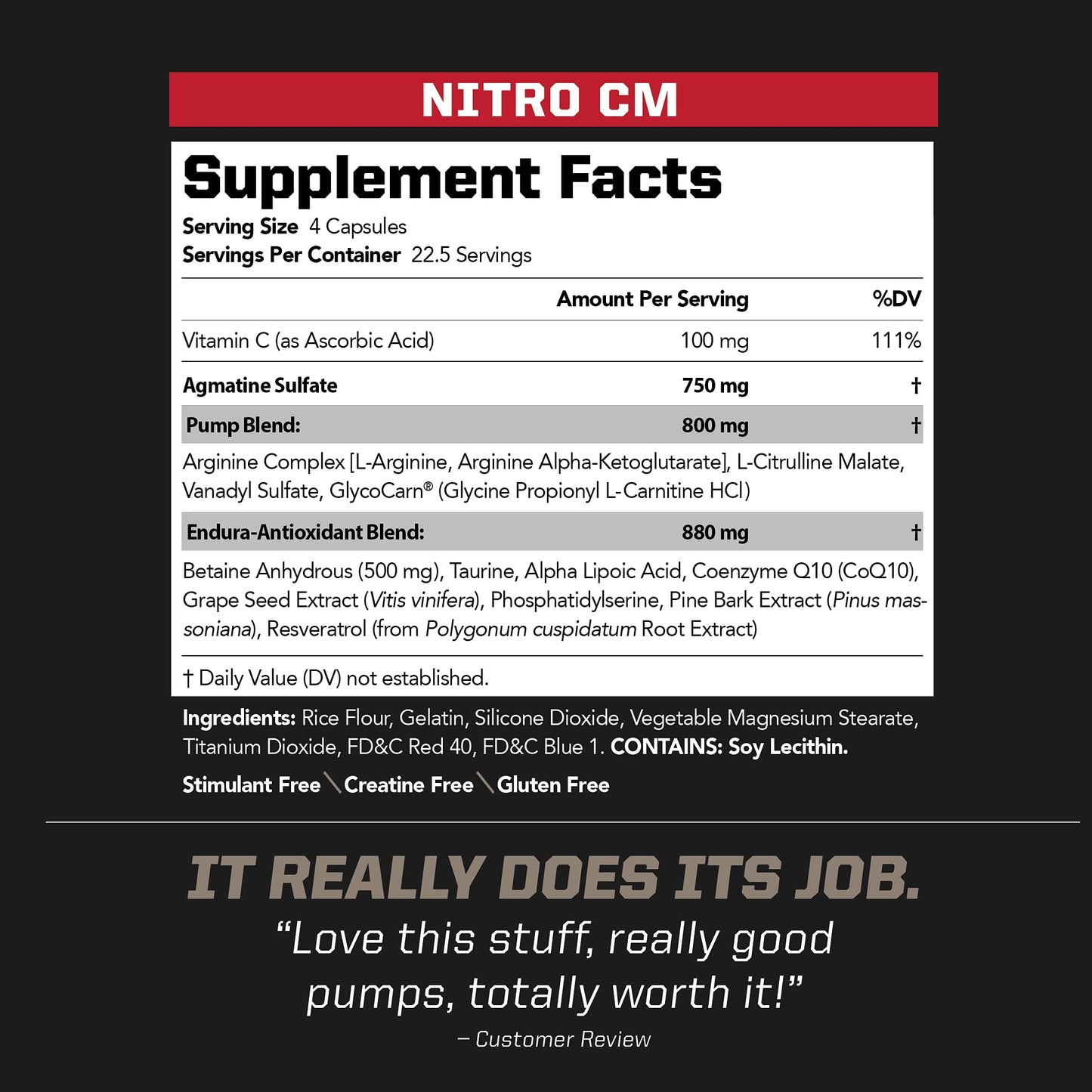 PMD Nitro CM Nitric Oxide with Agmatine Capsules, 90 Capsules