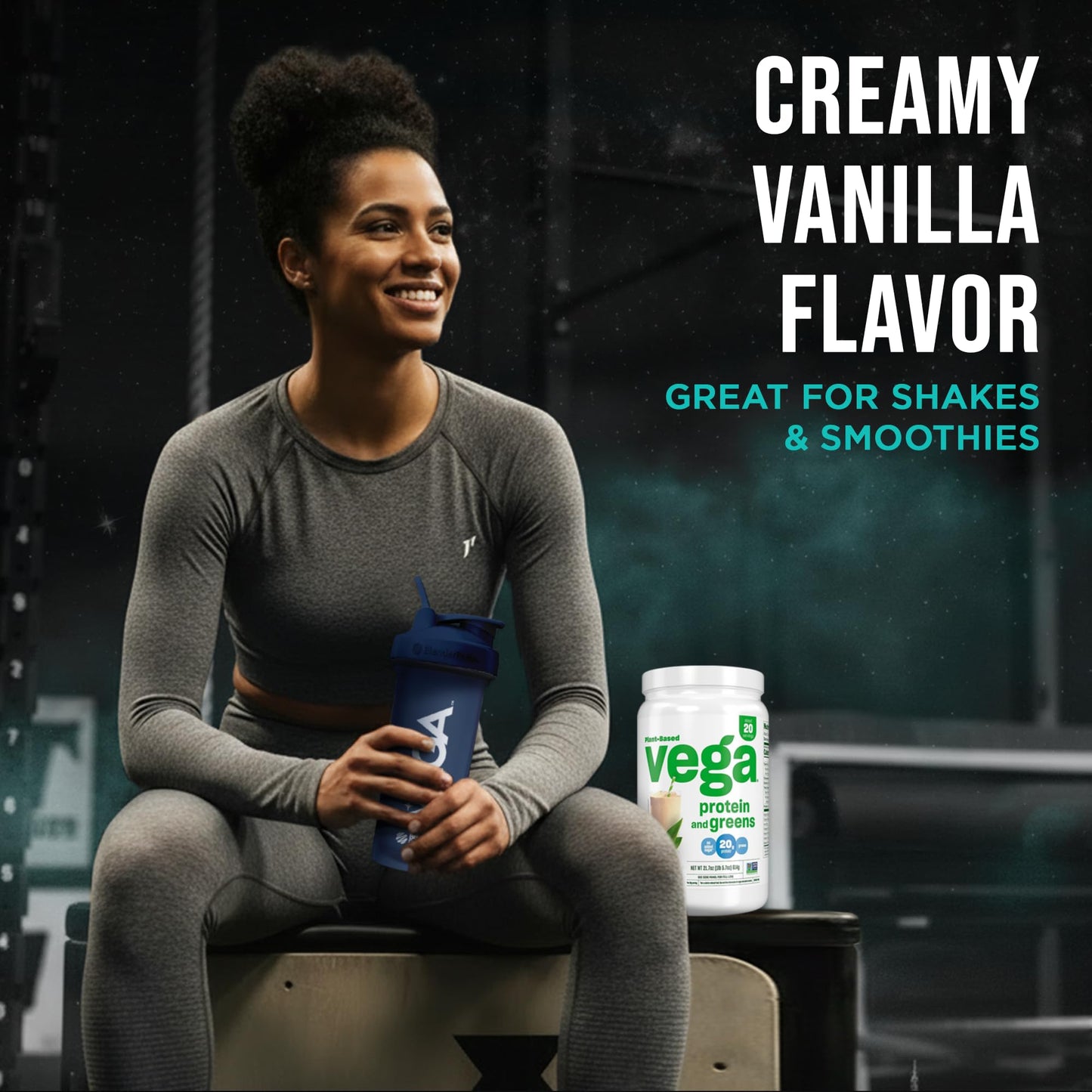 Vega Premium Protein + Supergreens Vanilla Protein Powder, 21.7 oz