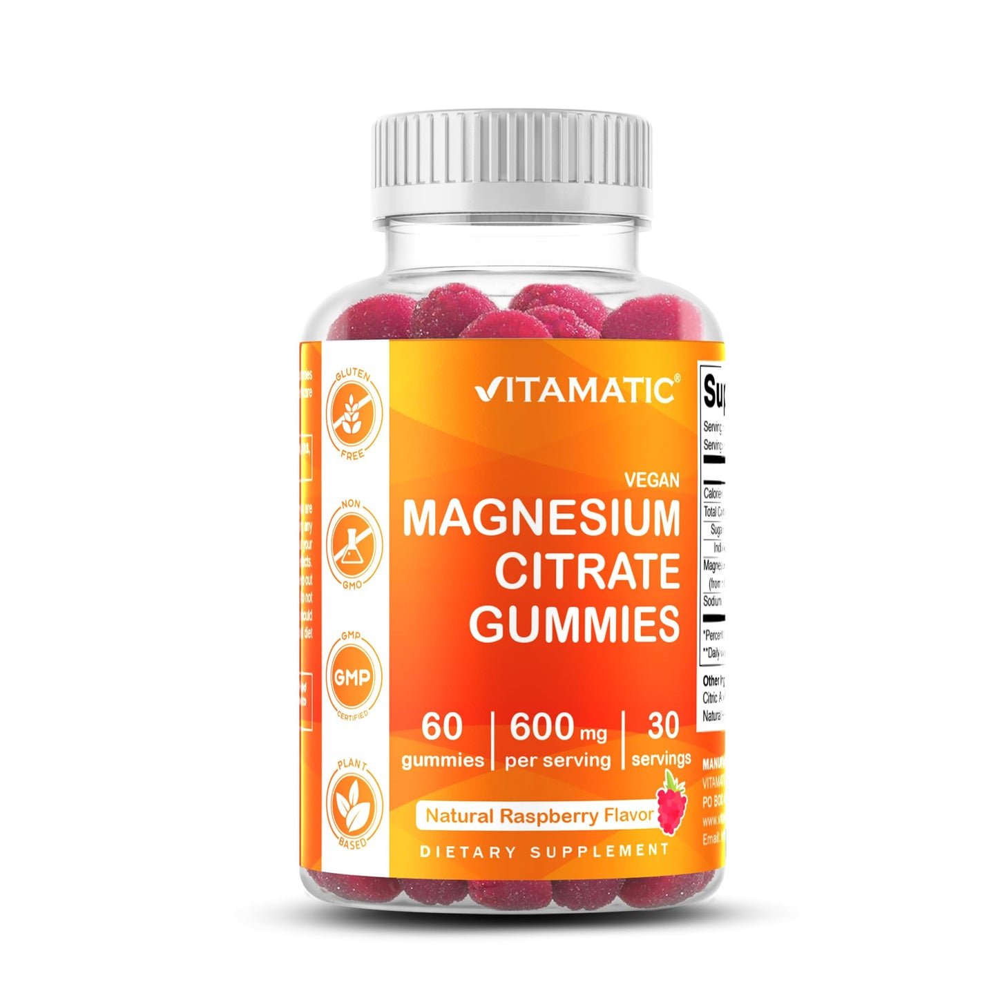 Vitamatic Magnesium Citrate Gummies, 600 mg, 60 Gummies