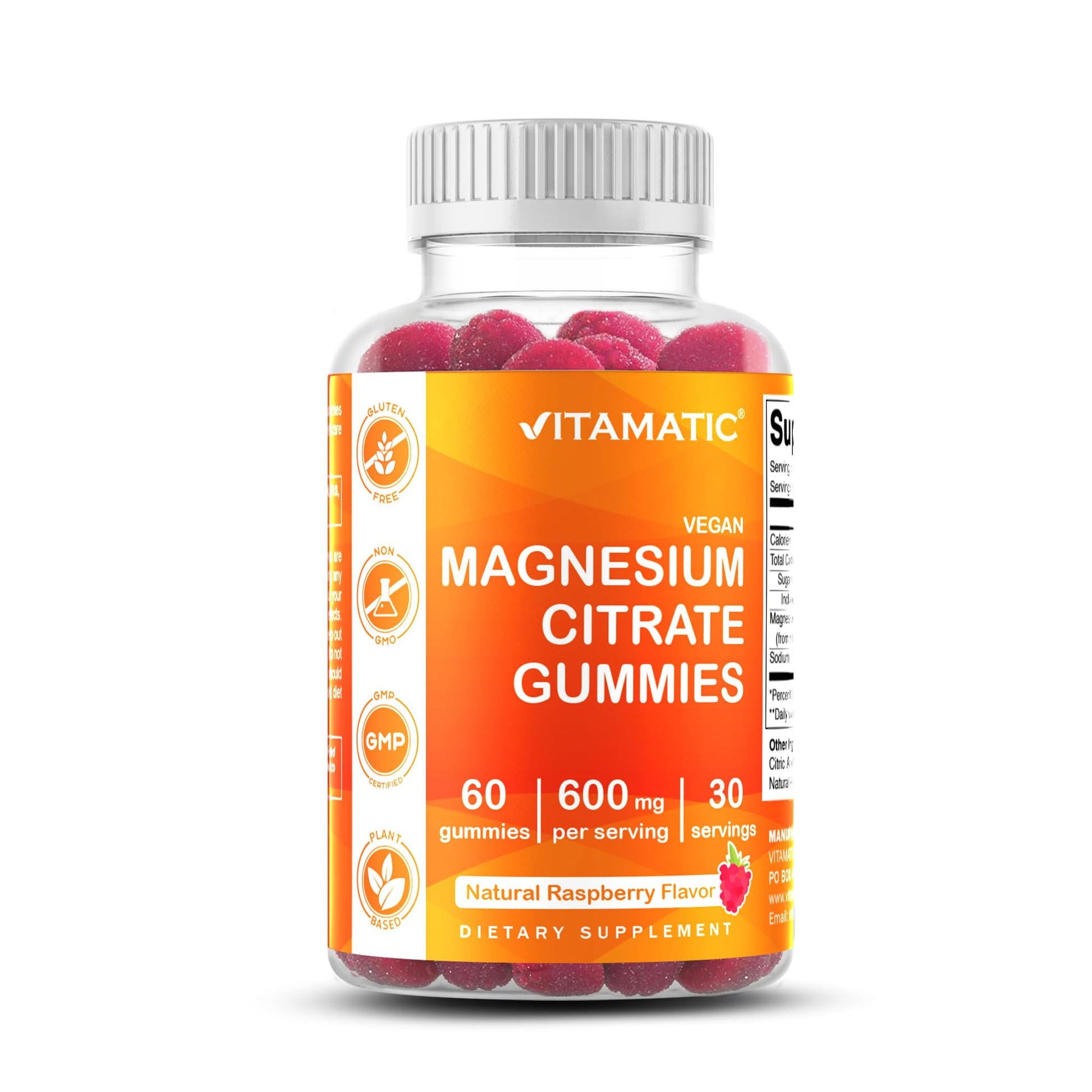 Vitamatic Magnesium Citrate Gummies, 600 mg, 60 Gummies