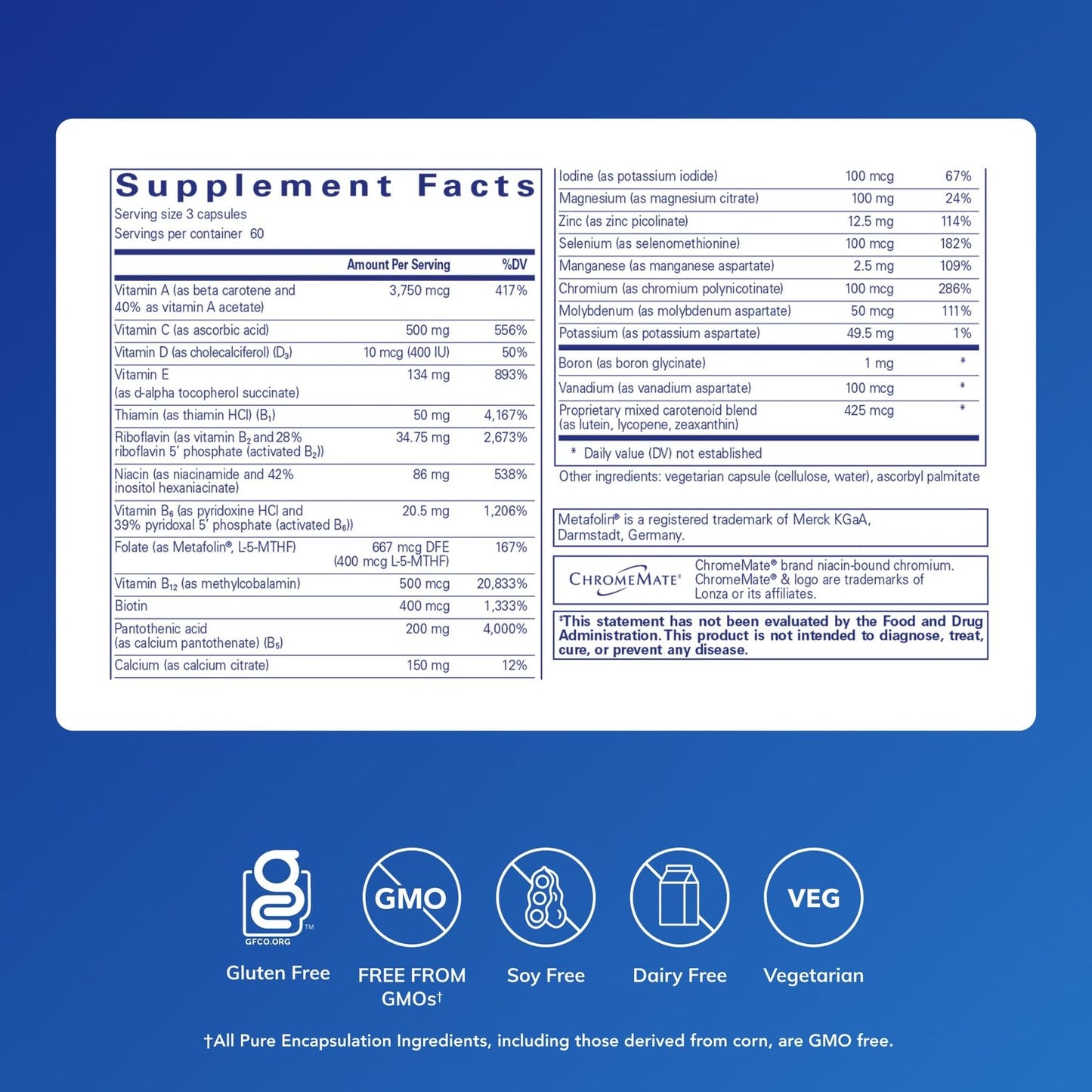 Pure Encapsulations Nutrient 950 A Without Copper & Iron Capsule 180