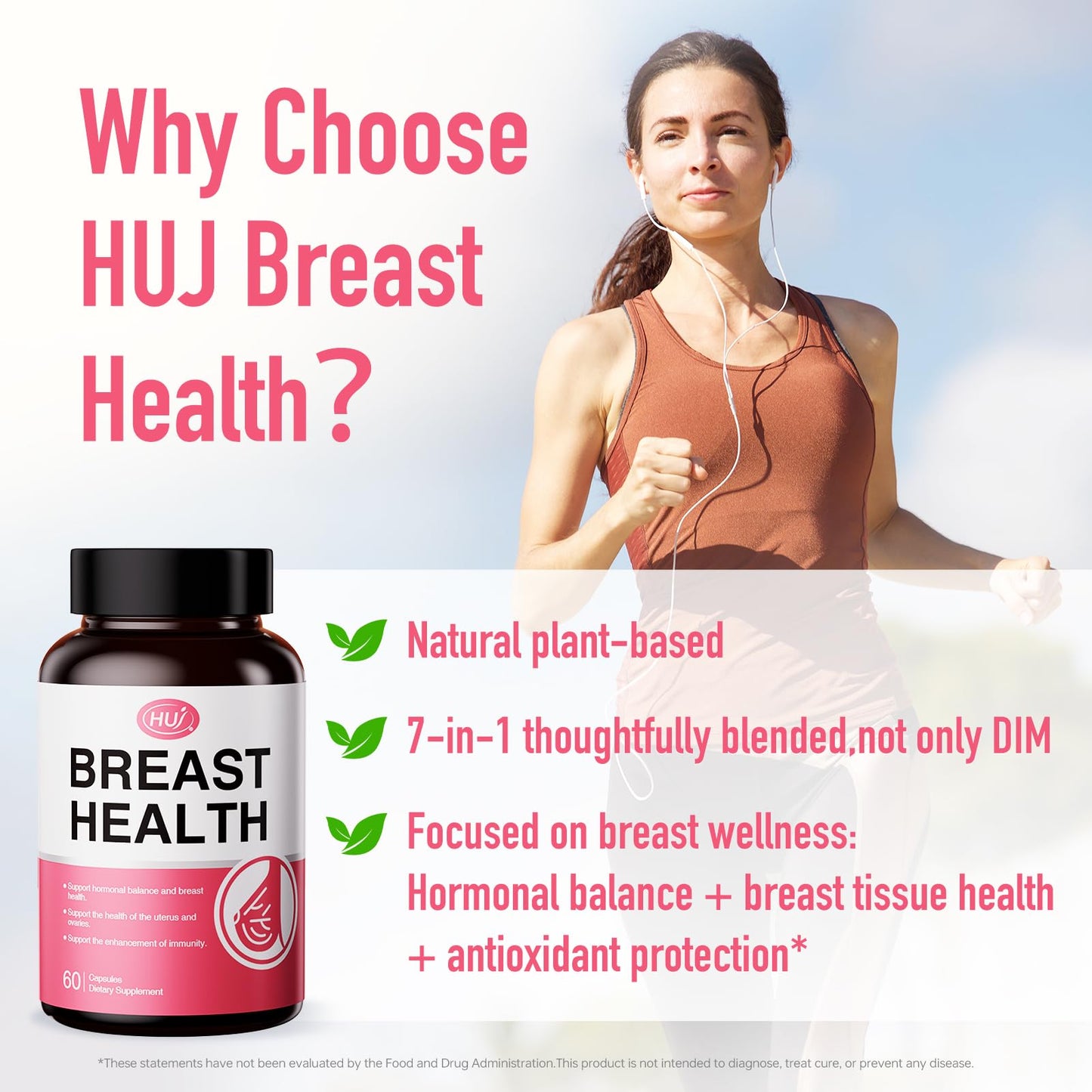 HUJ Breast Health DIM Supplement Capsule, 60 Capsules