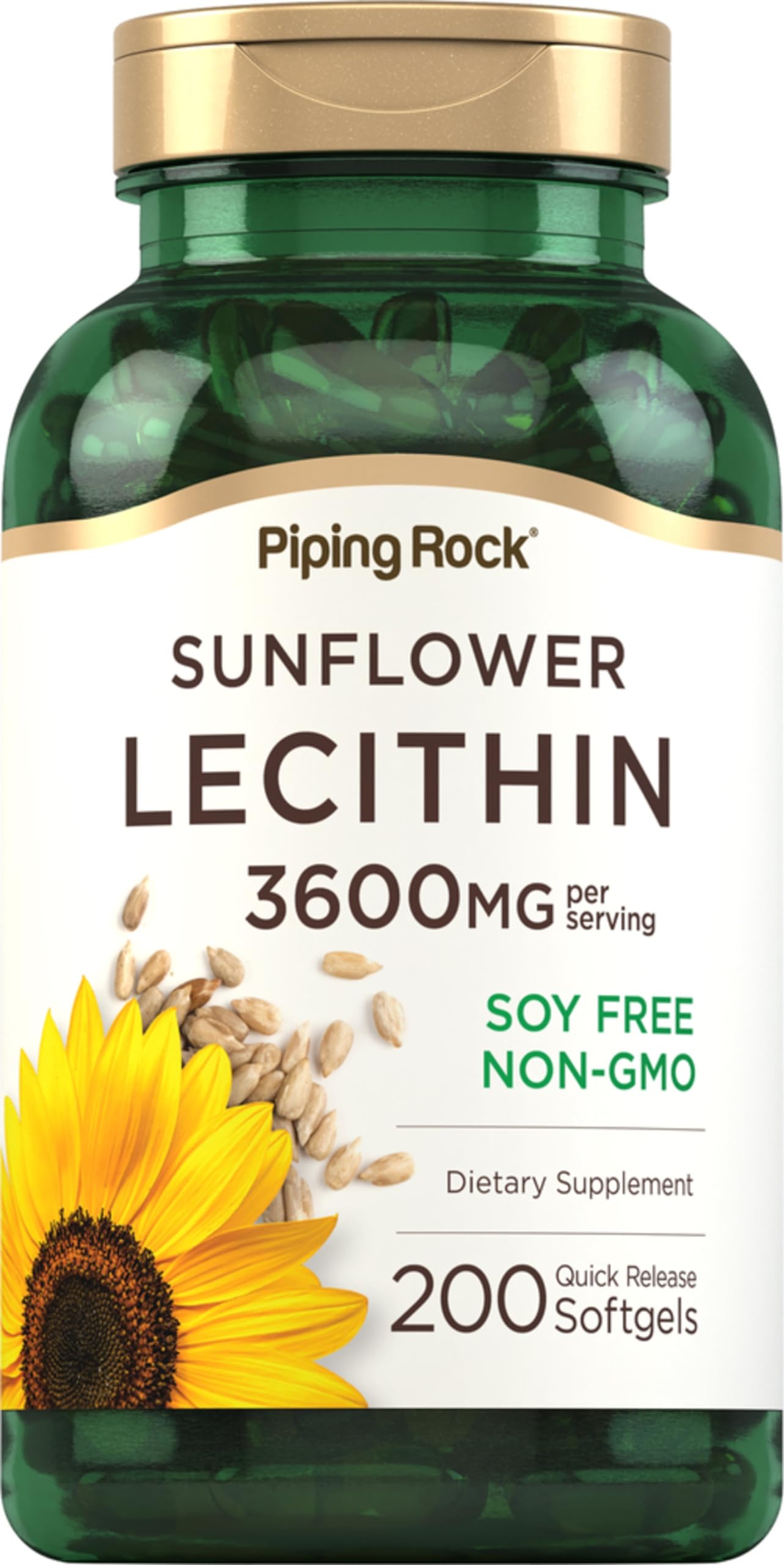 Piping Rock Sunflower Lecithin Softgel 200 Count