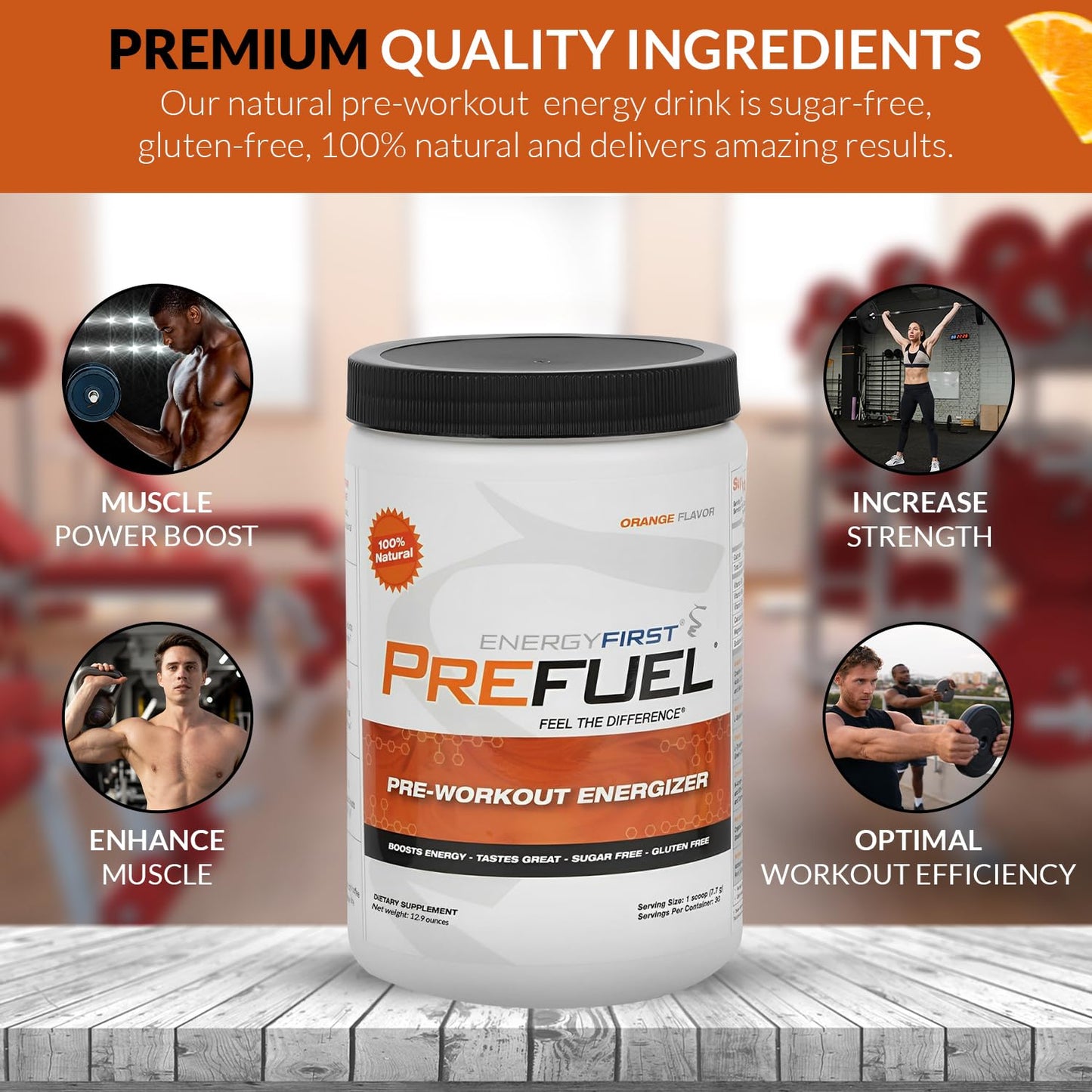 EnergyFirst Prefuel Vegan Pre-Workout Powder 8.6 oz