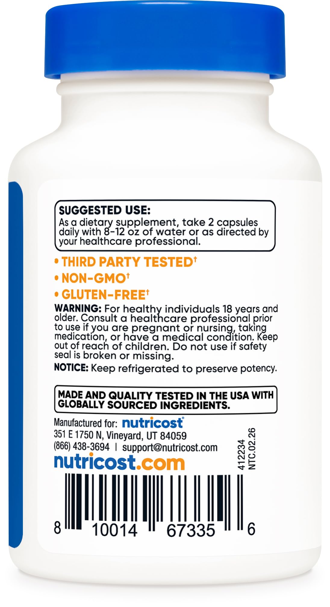 Nutricost NMN (Nicotinamide Mononucleotide) 500mg Capsules 60