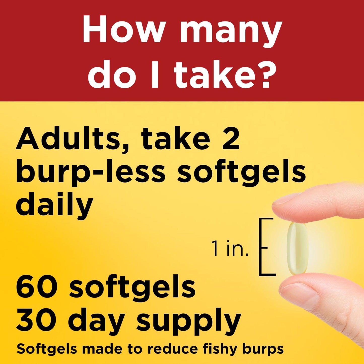 Nature Made Extra Strength Burp Less Fish Oil Omega 3 Supplements 1400 mg Minis Softgels 60