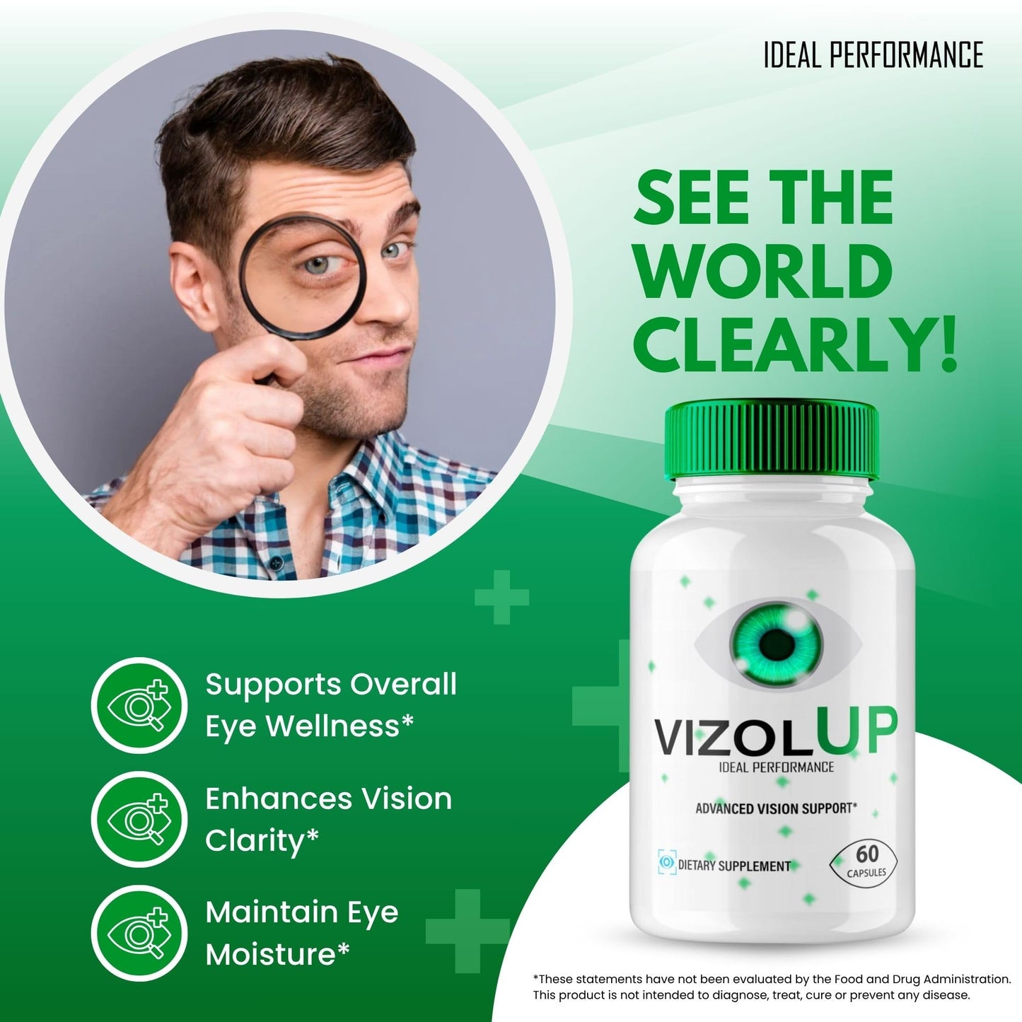 IDEAL PERFORMANCE VizolUp Vision Support Capsules, 120 Count