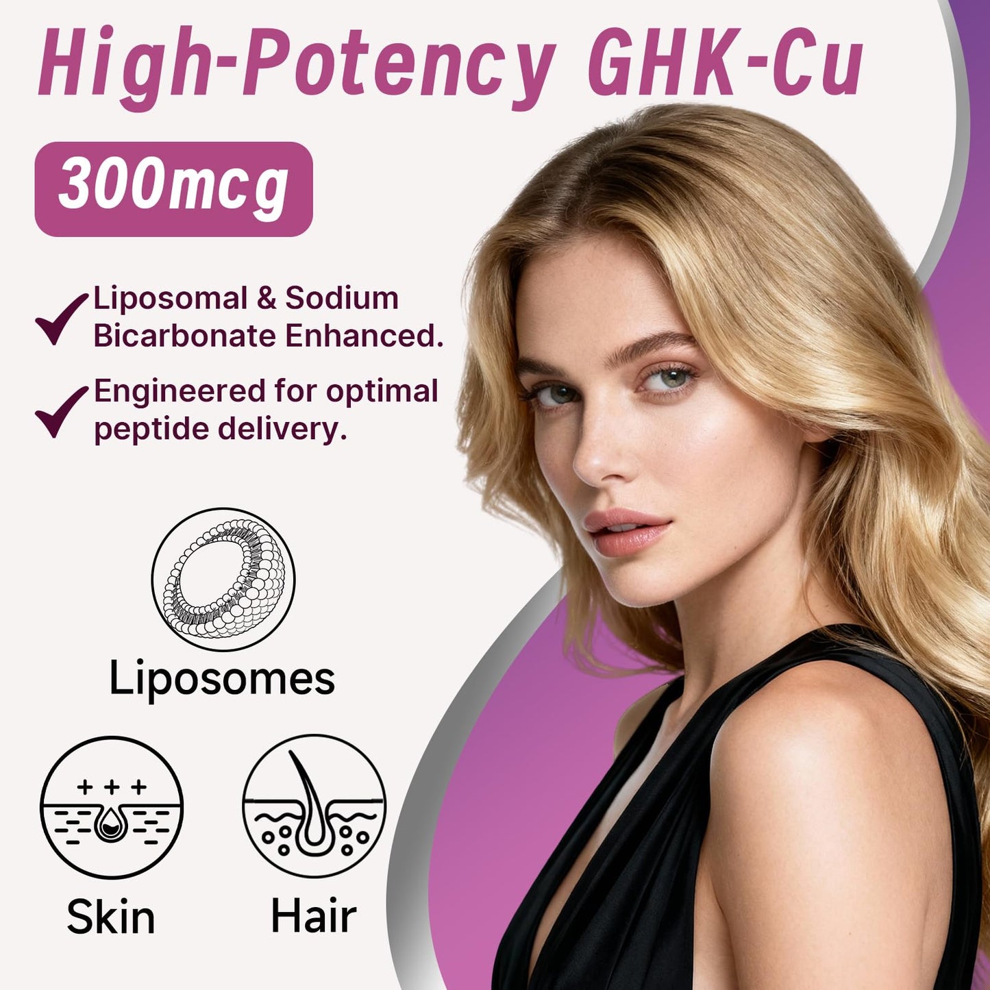 Ewecxine GHK-Cu Copper Peptide Supplement, 100 Vegan Capsules