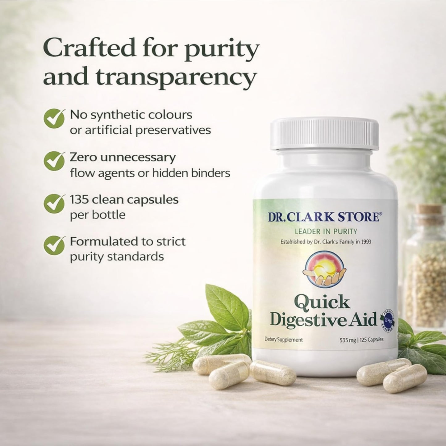 Dr Clark Store Quick Digestive Aid Capsules, 125 Count