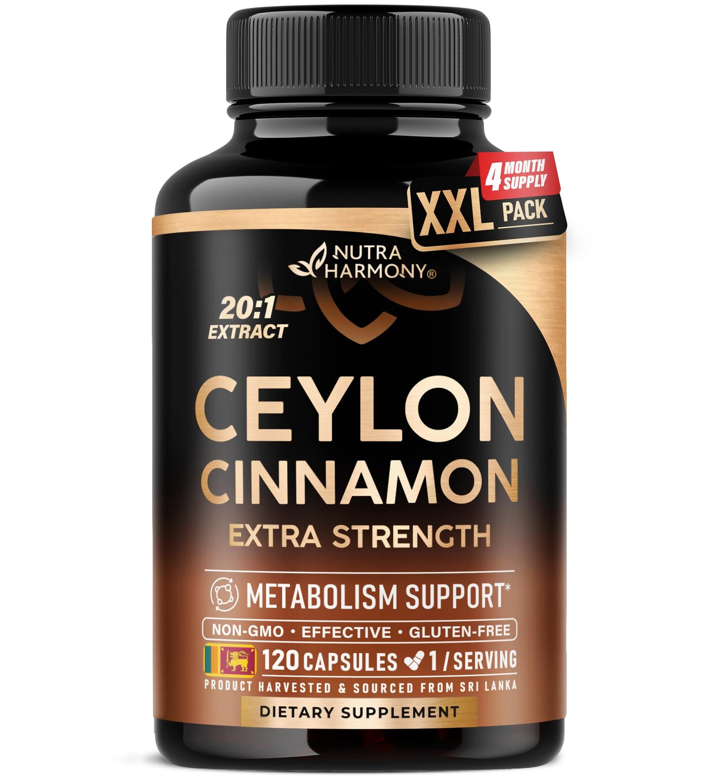 NUTRAHARMONY Ceylon Cinnamon Capsules 120 Count