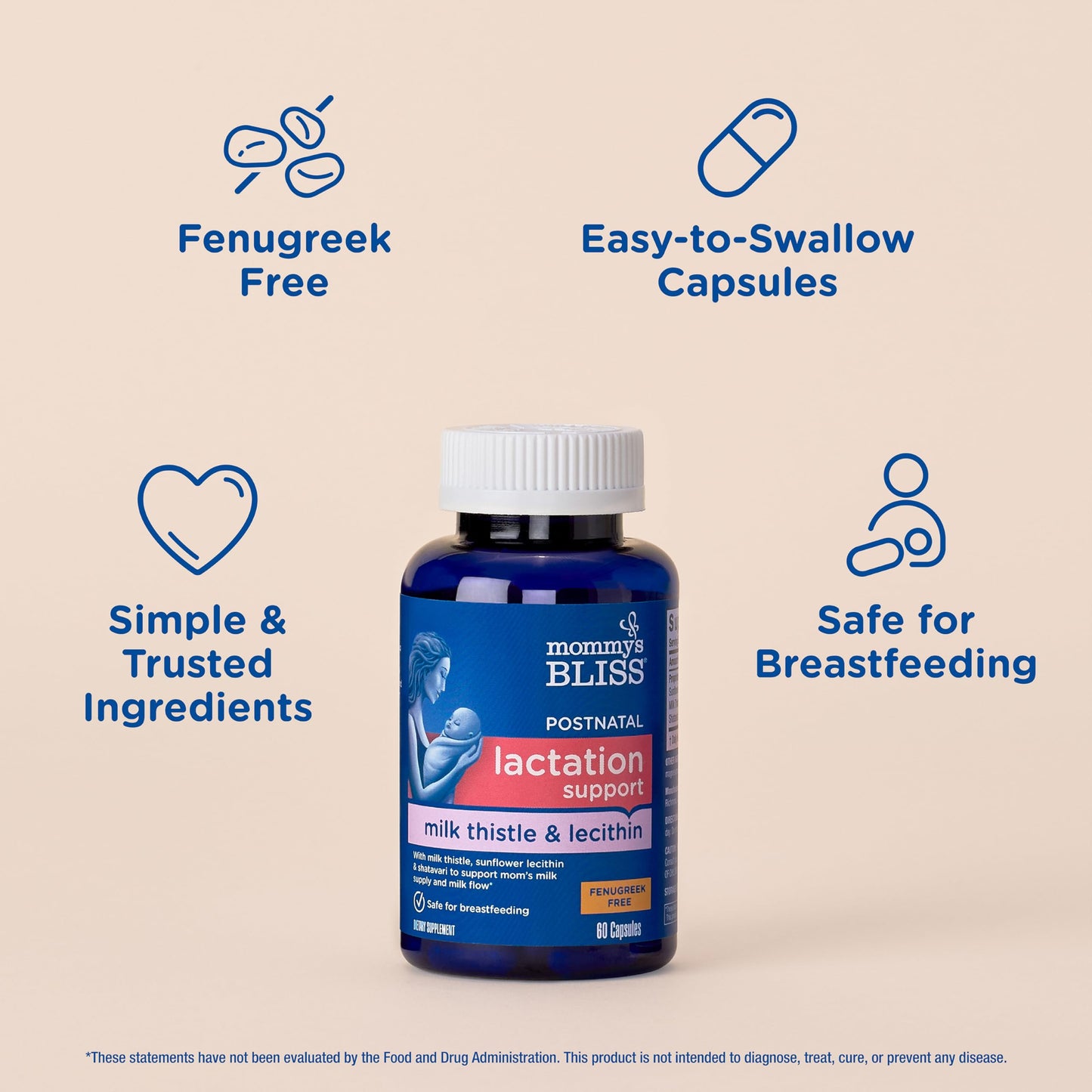 Mommy's Bliss Postnatal Lactation Support Capsules, 60 Capsules