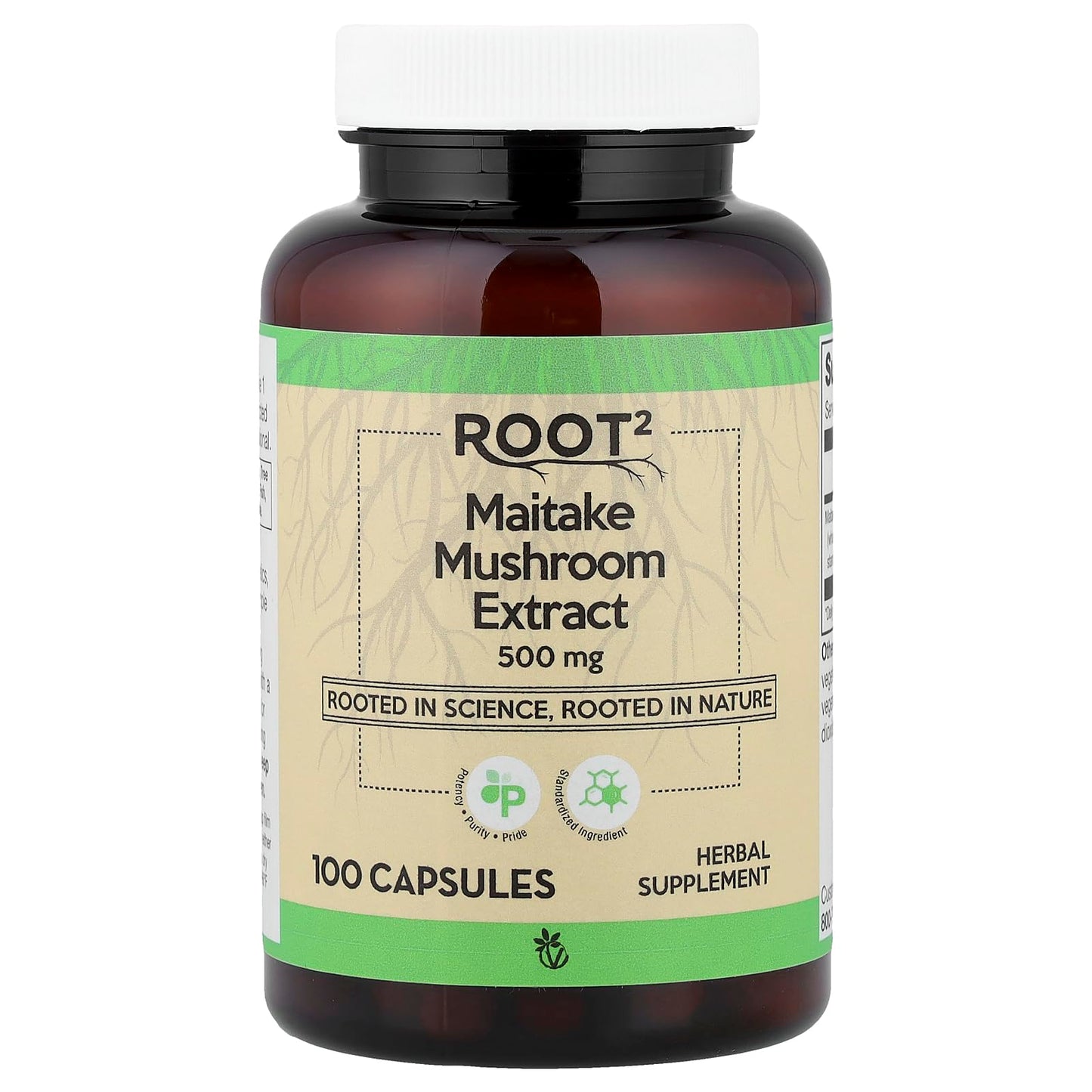 Vitacost Brand Root2 Maitake Mushroom Extract 500 mg Capsule, 100 Capsules