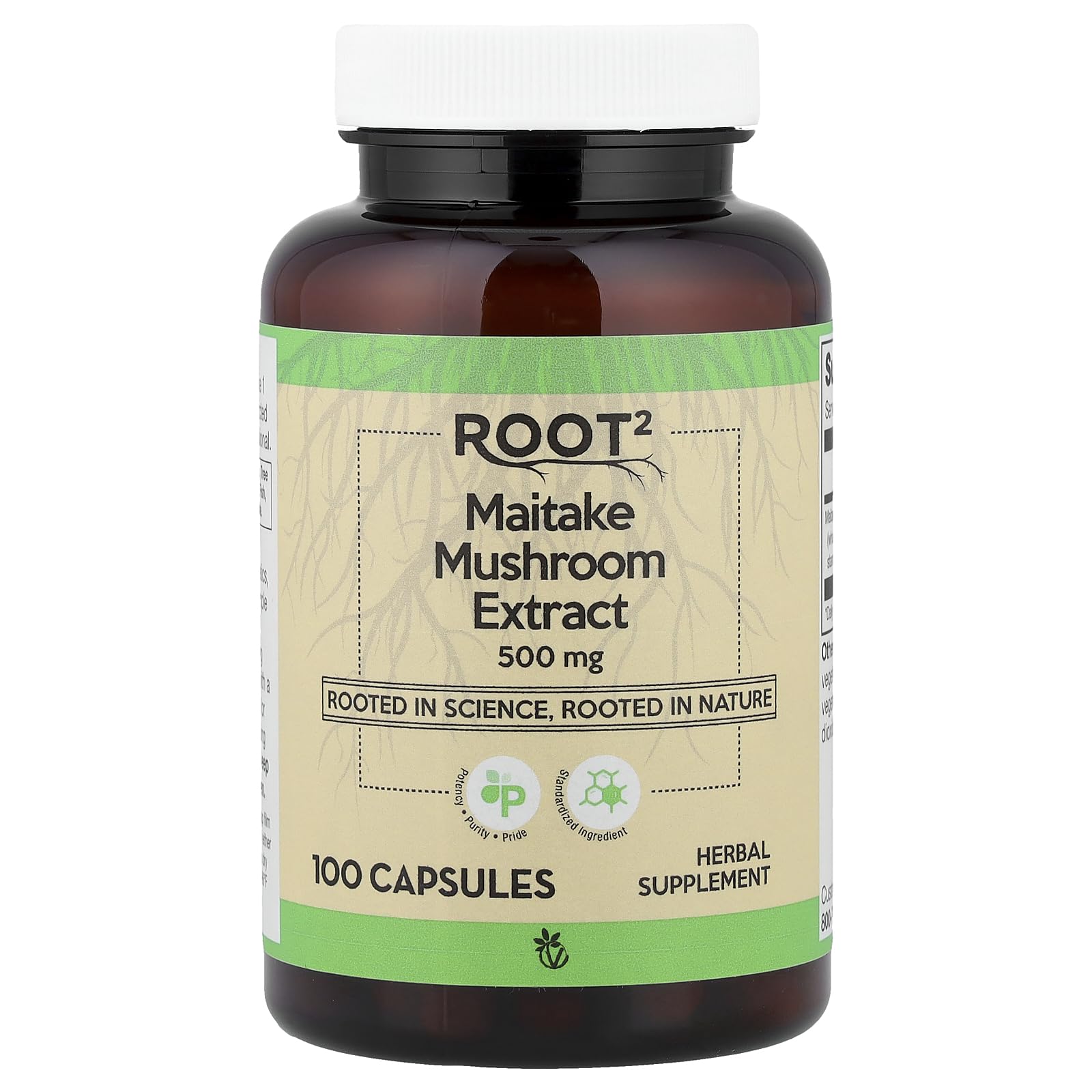 Vitacost Brand Root2 Maitake Mushroom Extract 500 mg Capsule, 100 Capsules