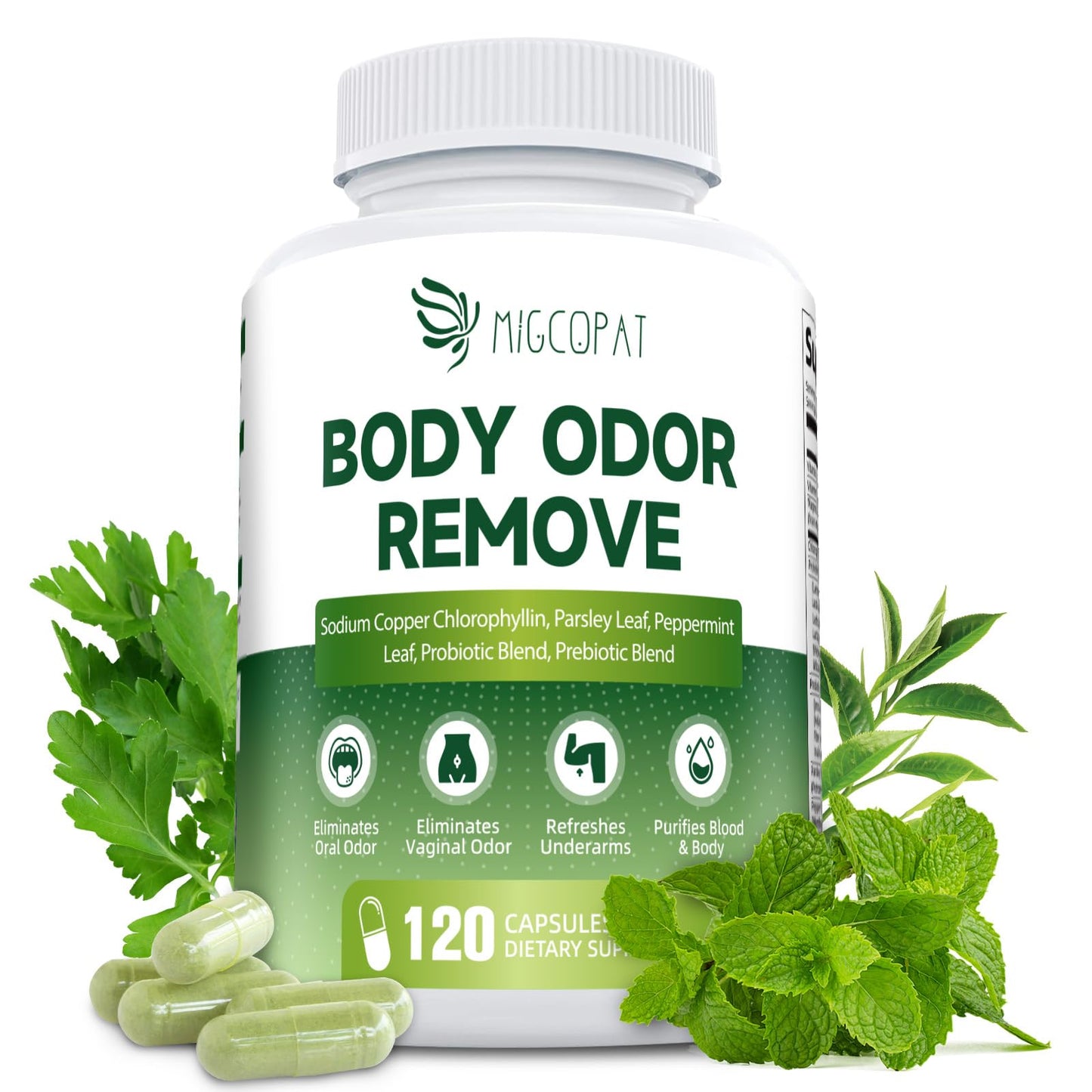 Migcopat Chlorophyll Body Deodorizing Supplement Capsules 120 Capsules