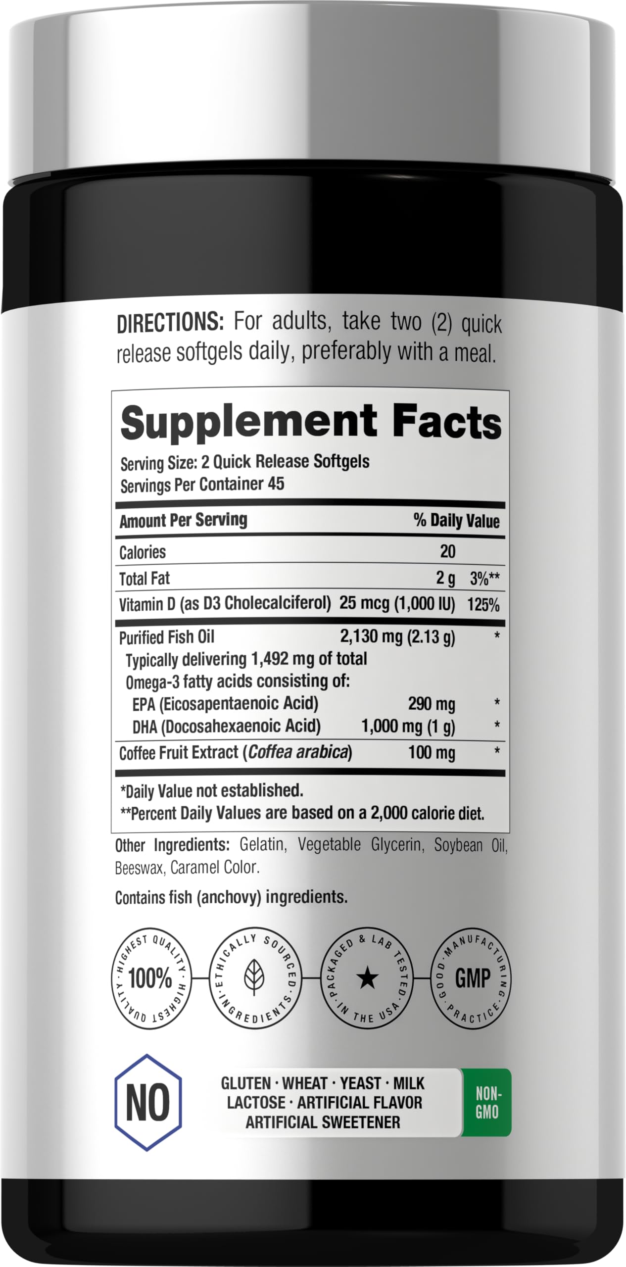 Horbäach Omega + D3 Softgels, 90 Count