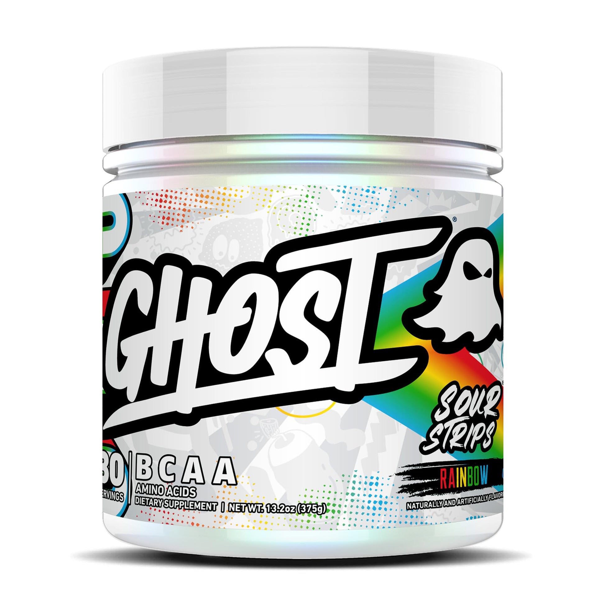 GHOST BCAA Powder Amino Acids Supplement, Sour Strips, 13.2 oz