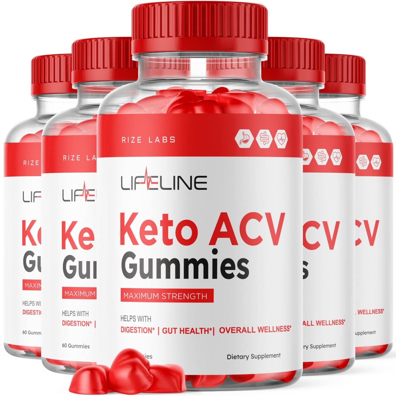 Rize Labs Lifeline Keto + ACV Apple Cider Vinegar Gummies, 300 Gummies
