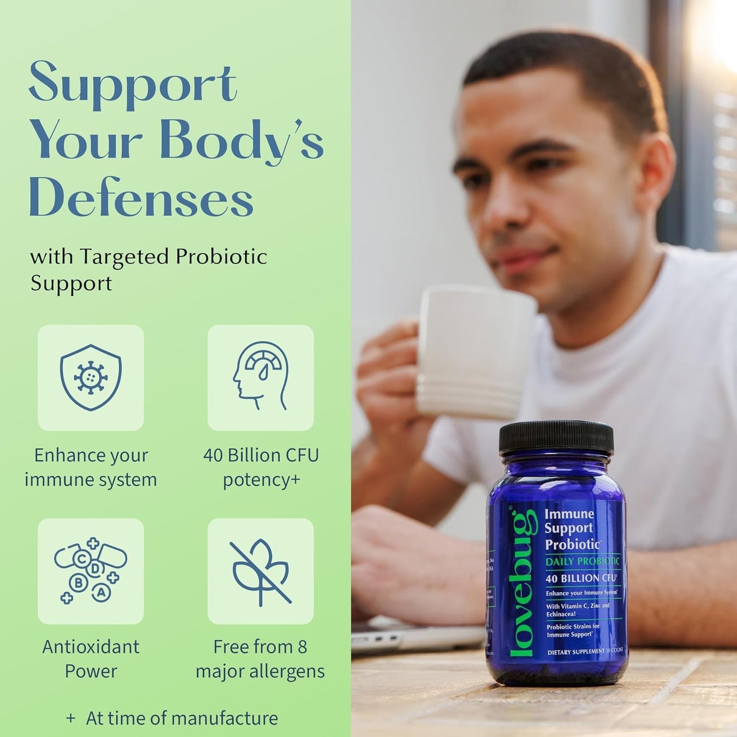 LOVEBUG Probiotics Immune Support Capsules 30