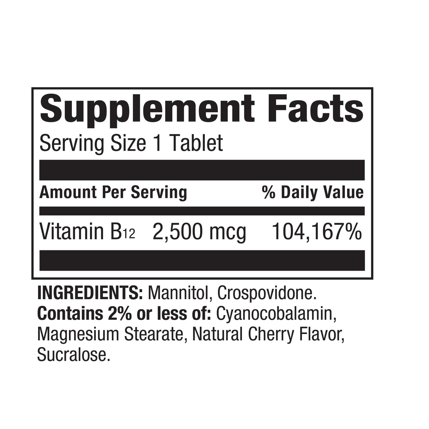 LUAL Vitamin B12 Quick-Dissolve Tablets Dietary Supplement, 120 Tablets