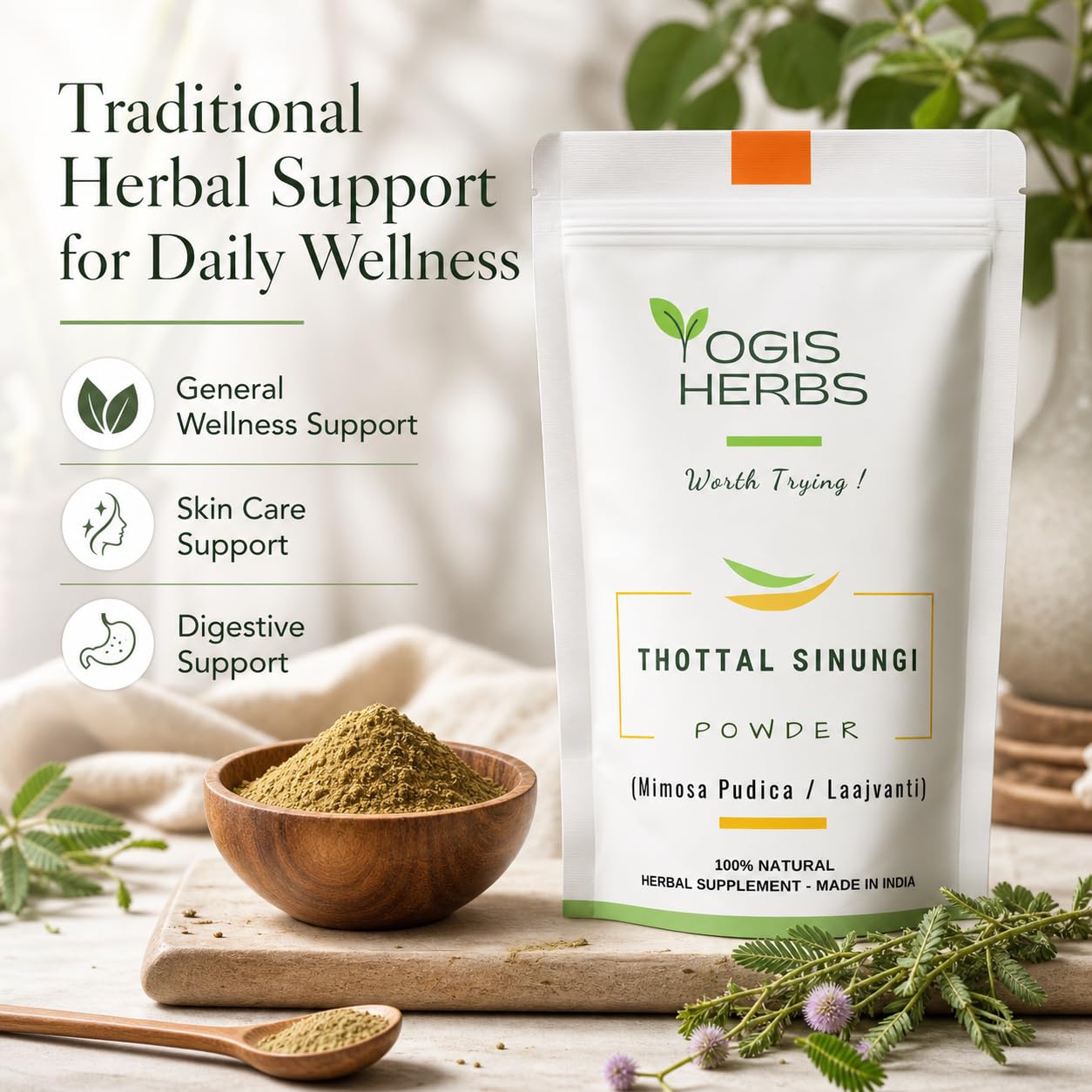 YOGIS HERBS Thottal Sinungi Powder 16 oz